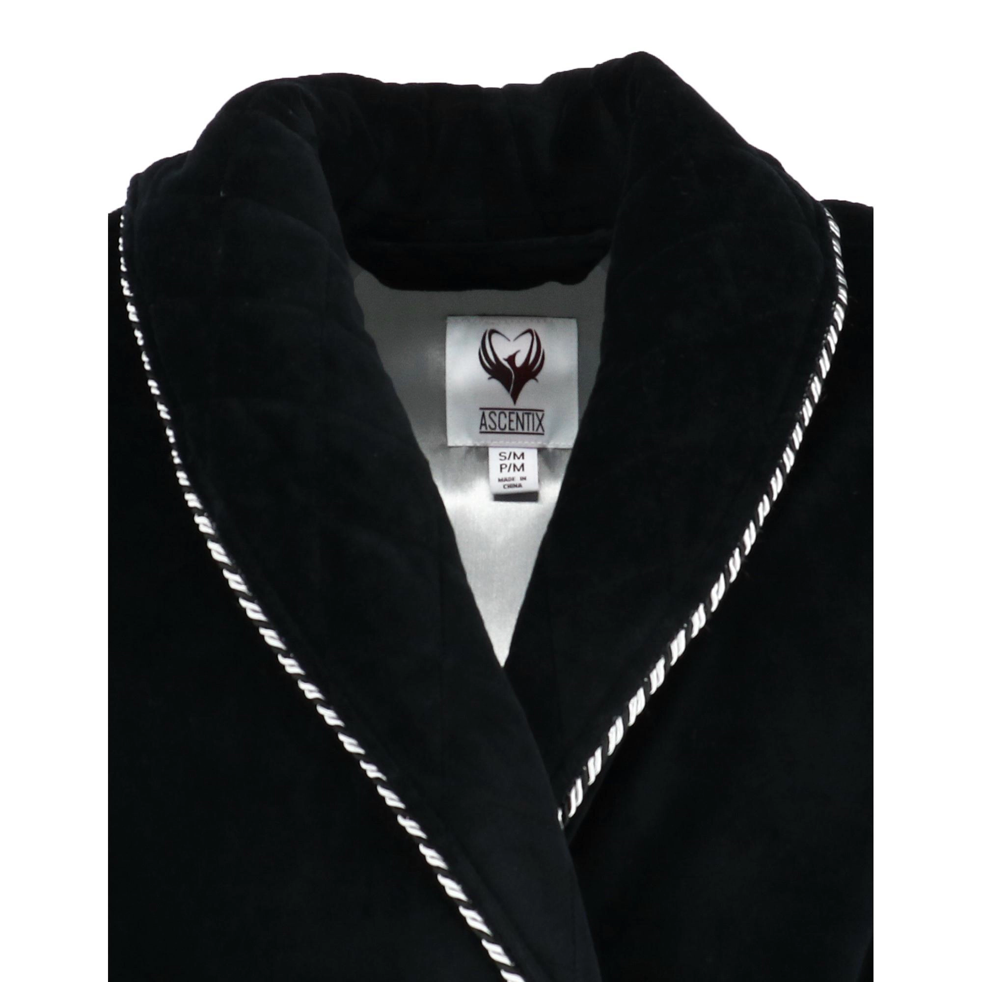 Ascentix Men's Velour Smoking Jacket with Satin Lining