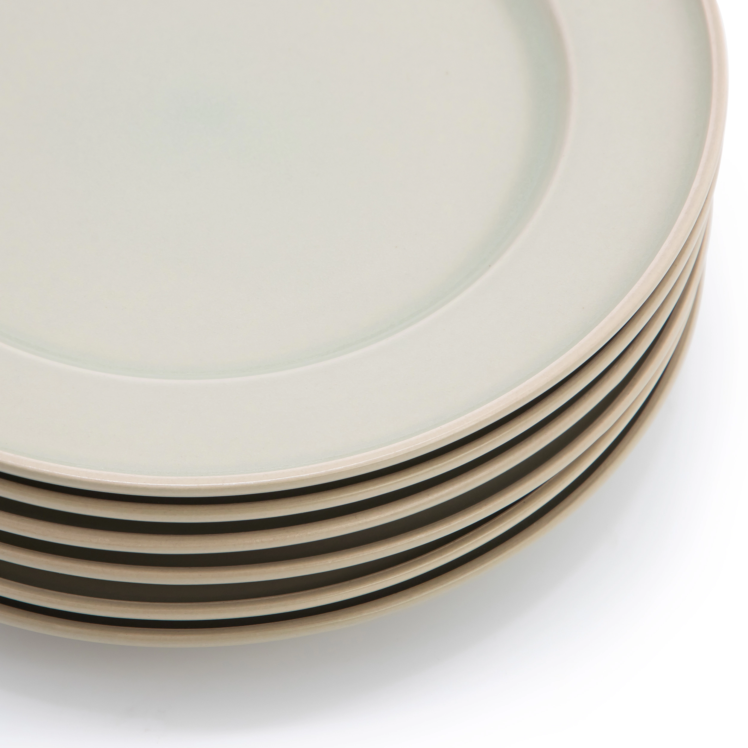 Gibson Home Hometown Diner 8 Piece 11 Inch Dinner Plate Set in Banded Green