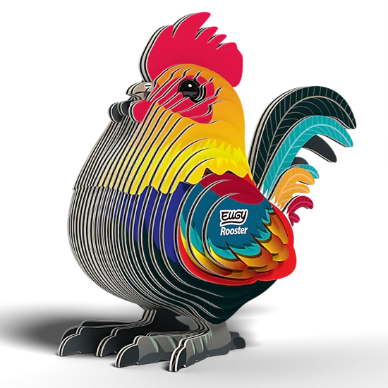 EUGY Rooster 3D Puzzle - contains 31 puzzle pieces