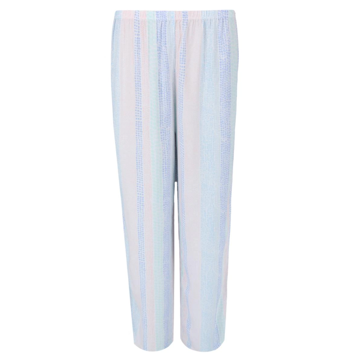 PJ Couture Women's Multi Stripe Notch Short Sleeve Pajama Set