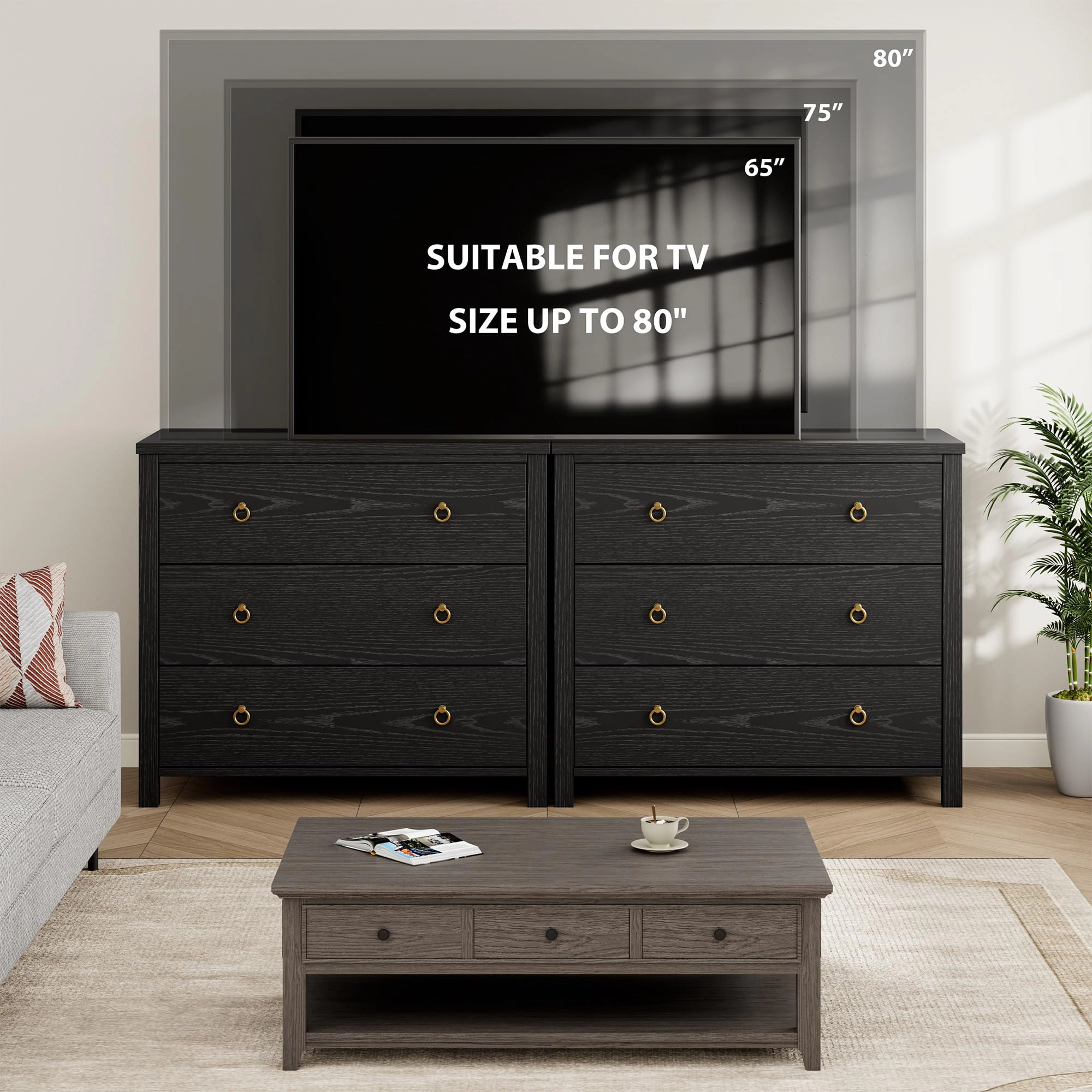 3 Drawer Modern Dresser, 29" Tall Wooden Storage Chest Organizer for Bedroom Living Room Hallway