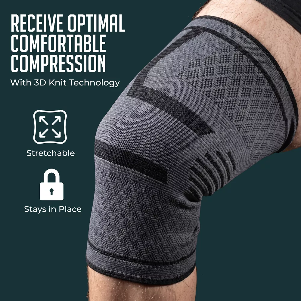 Luminuxe Compression Knee Brace 2 Pack Knee Support Sleeves for Running, Arthritis, Breathable Sports Knee Braces Large