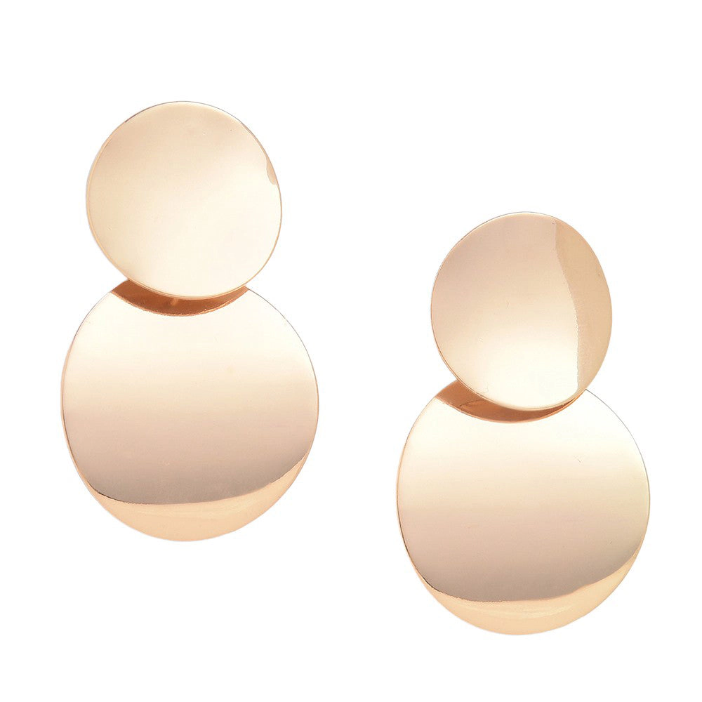 SOHI Women's Gold-Plated Brass Circular Drop Earrings