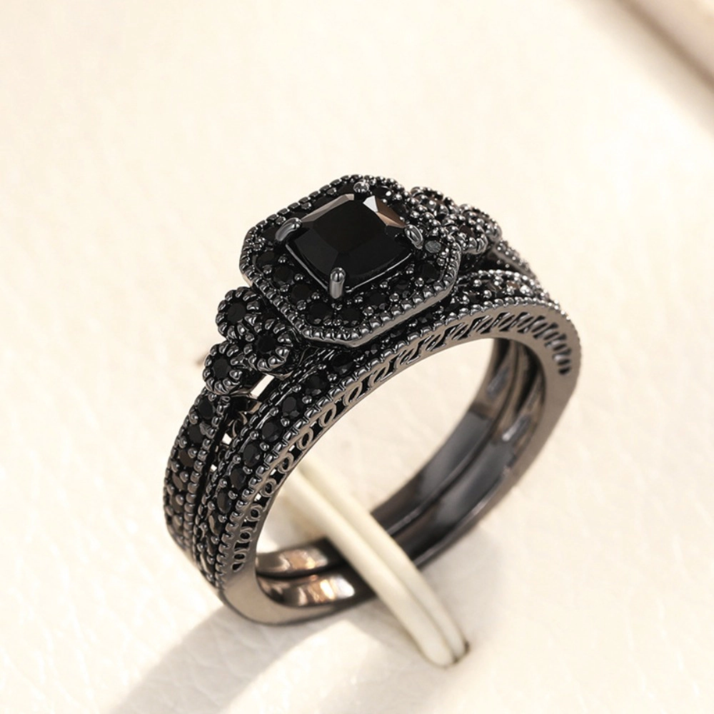 Fashion 2Pcs Set of Rings for Women Double Layer Stackable Jewelry