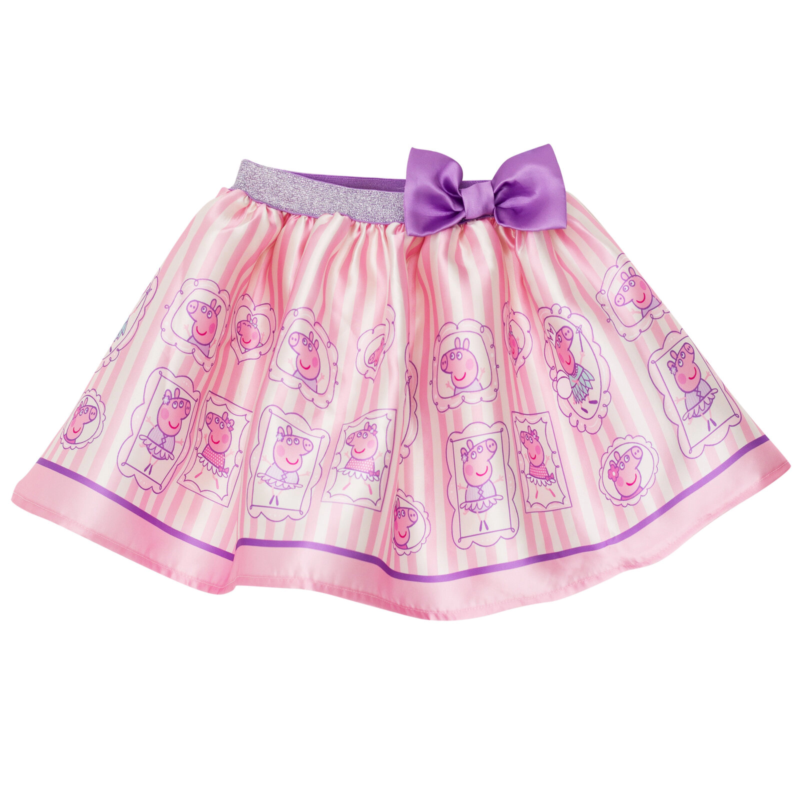 Peppa Pig Girls' T-Shirt and Satin Skirt Set with Bag