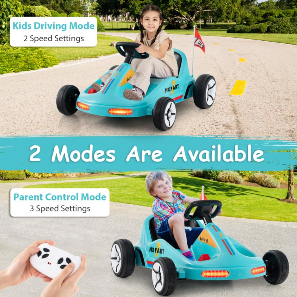 Hivvago 12V Electric Go Kart for Kids Race Toy with Remote Control and Music