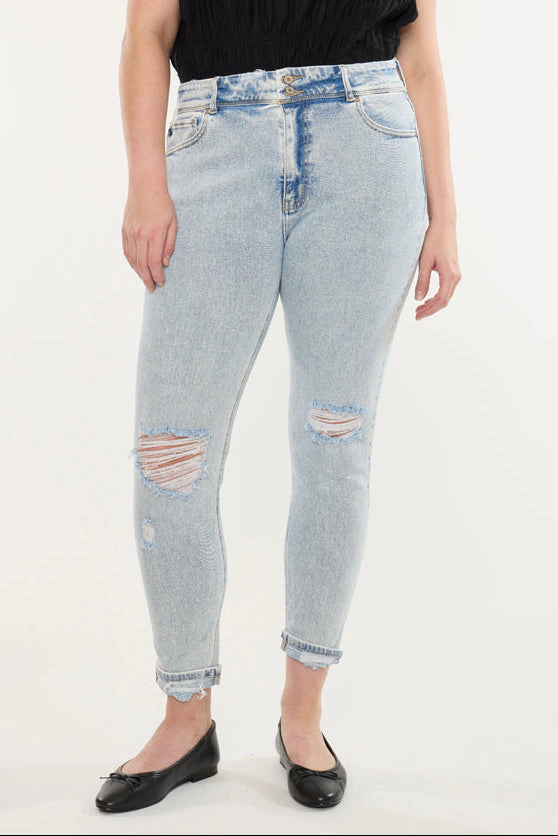 Kancan Women's Plus High Rise Ankle Skinny Jeans Kendall