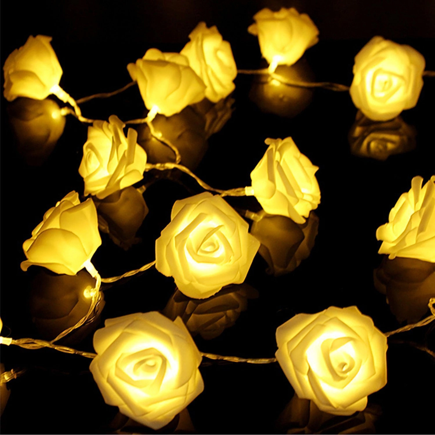 GBruno 2-Pack LED Rose String Lights 10 Ft