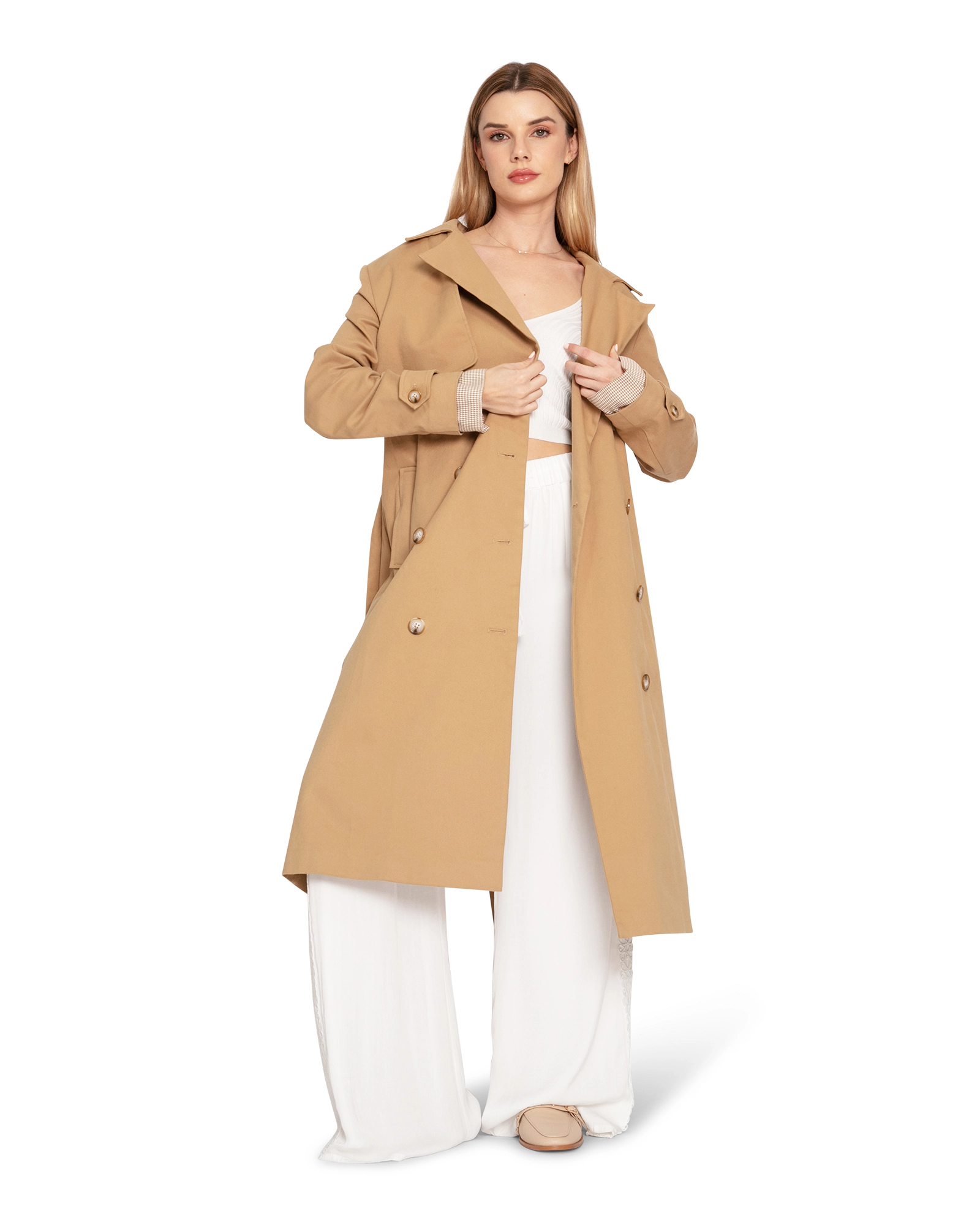Belle & Bloom Womens Empirical Trench Coat