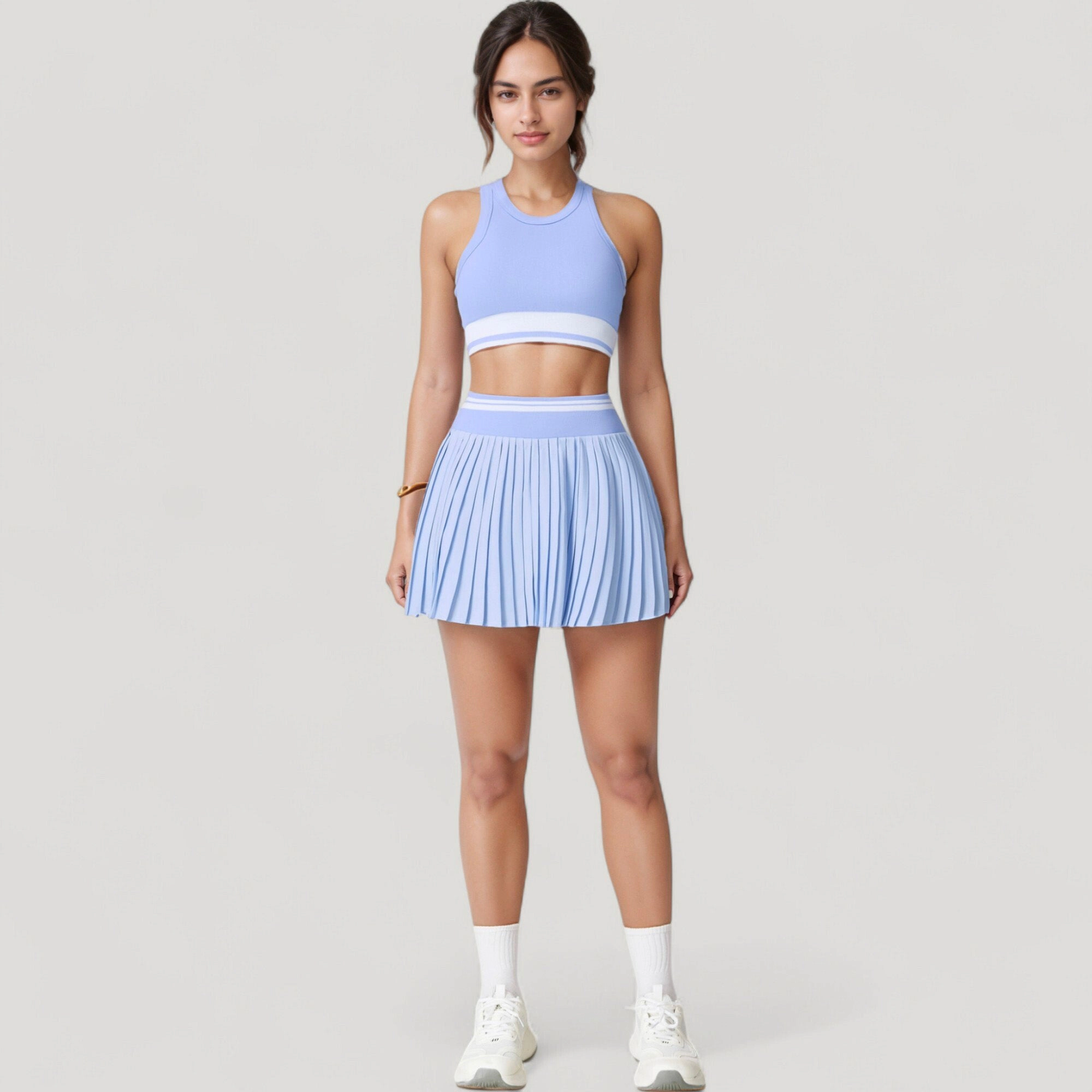 Anna-Kaci Womens Pleated Tennis Skirt with Built-In Mesh Shorts and Hidden Side Pocket