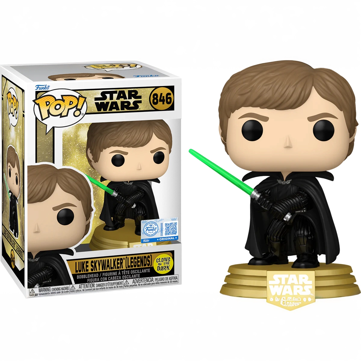 Funko Pop! Star Wars: Luke Skywalker Legends #846 GITD