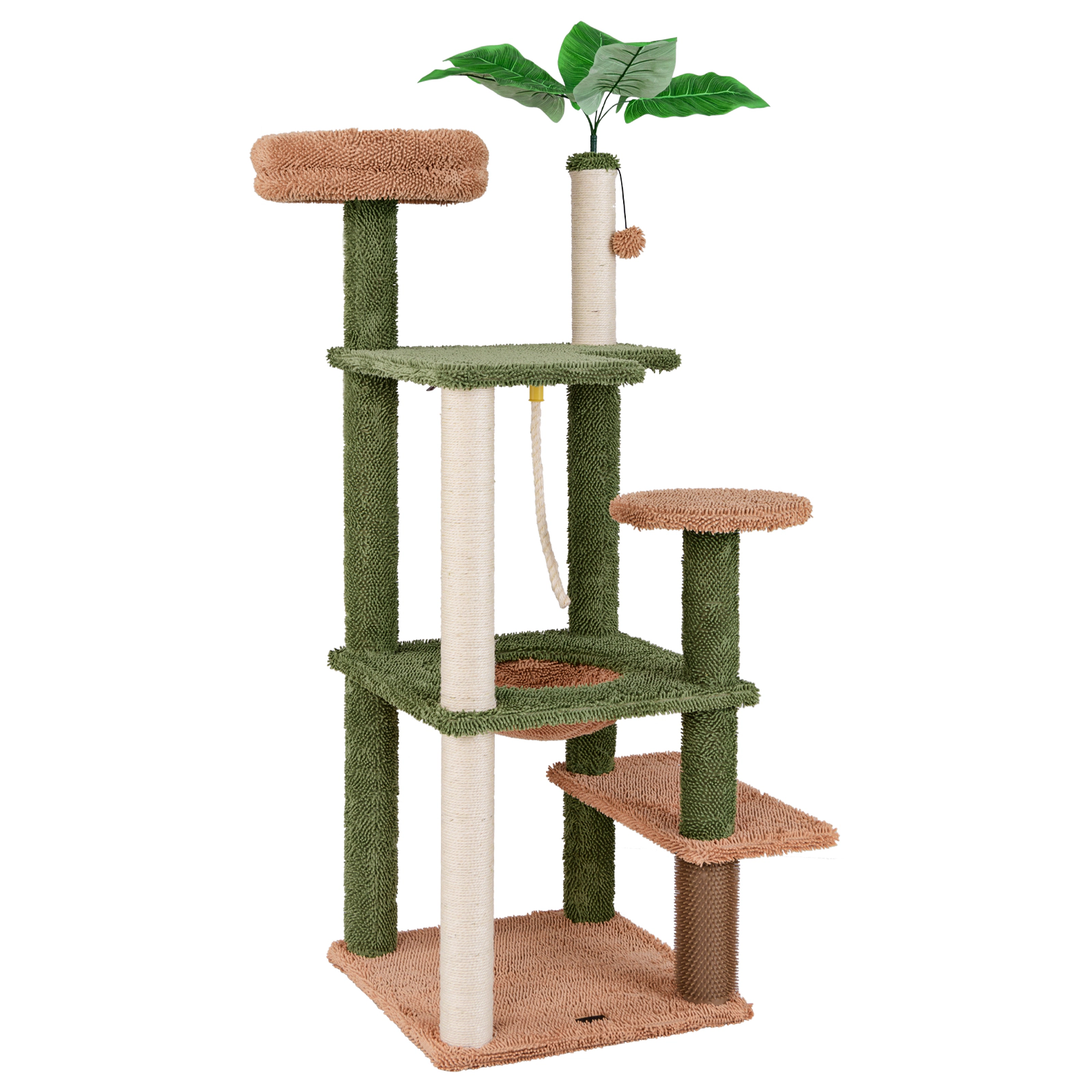 LJG Multilevel Cat Tree with Scratching Posts and Rope Plush Perch Toy Bed