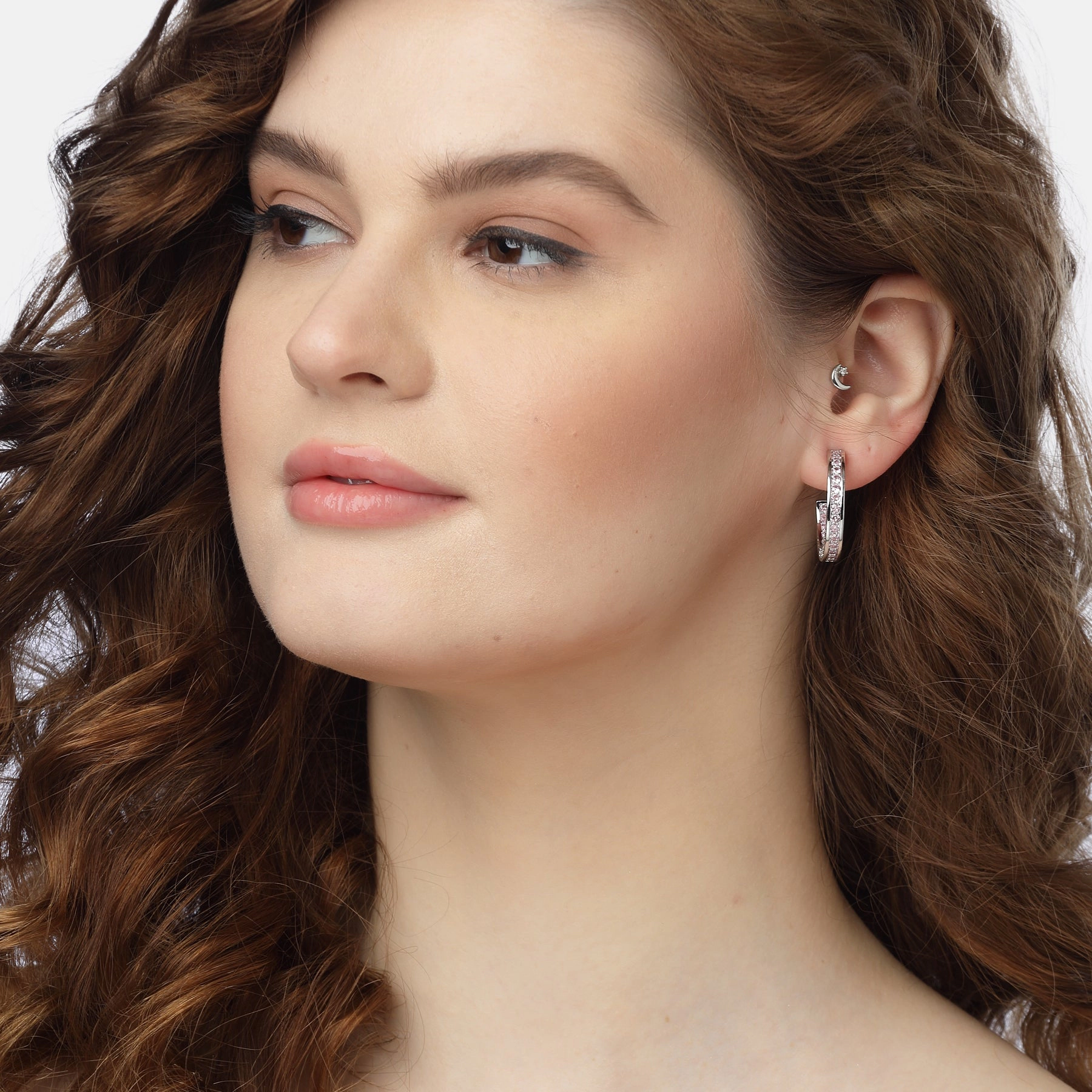 AGP PARIS Womens Pink Symphony Hoop Earrings