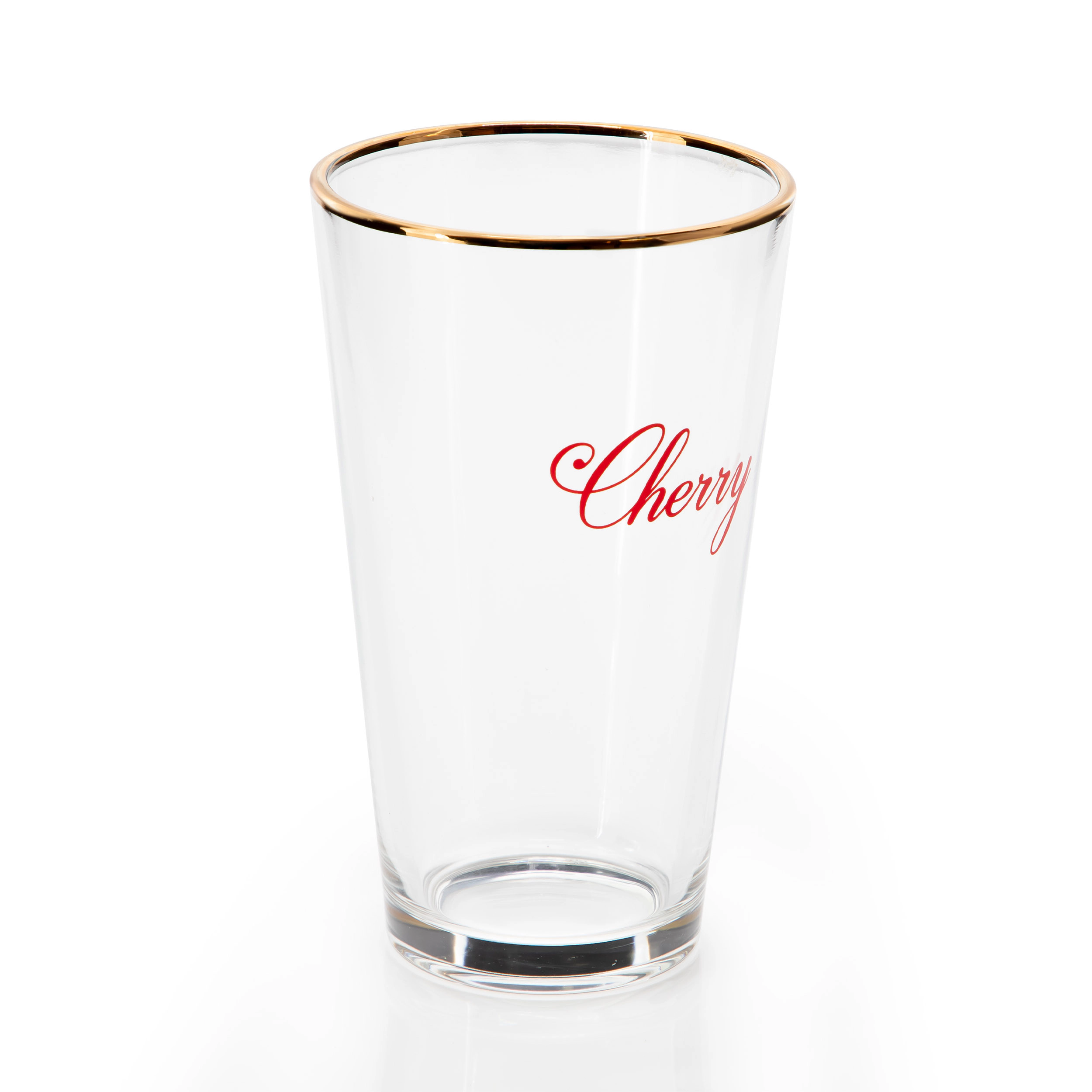 Gibson Home Cherry 4 Piece 16 Ounce Gold Rim Beer Glass Set