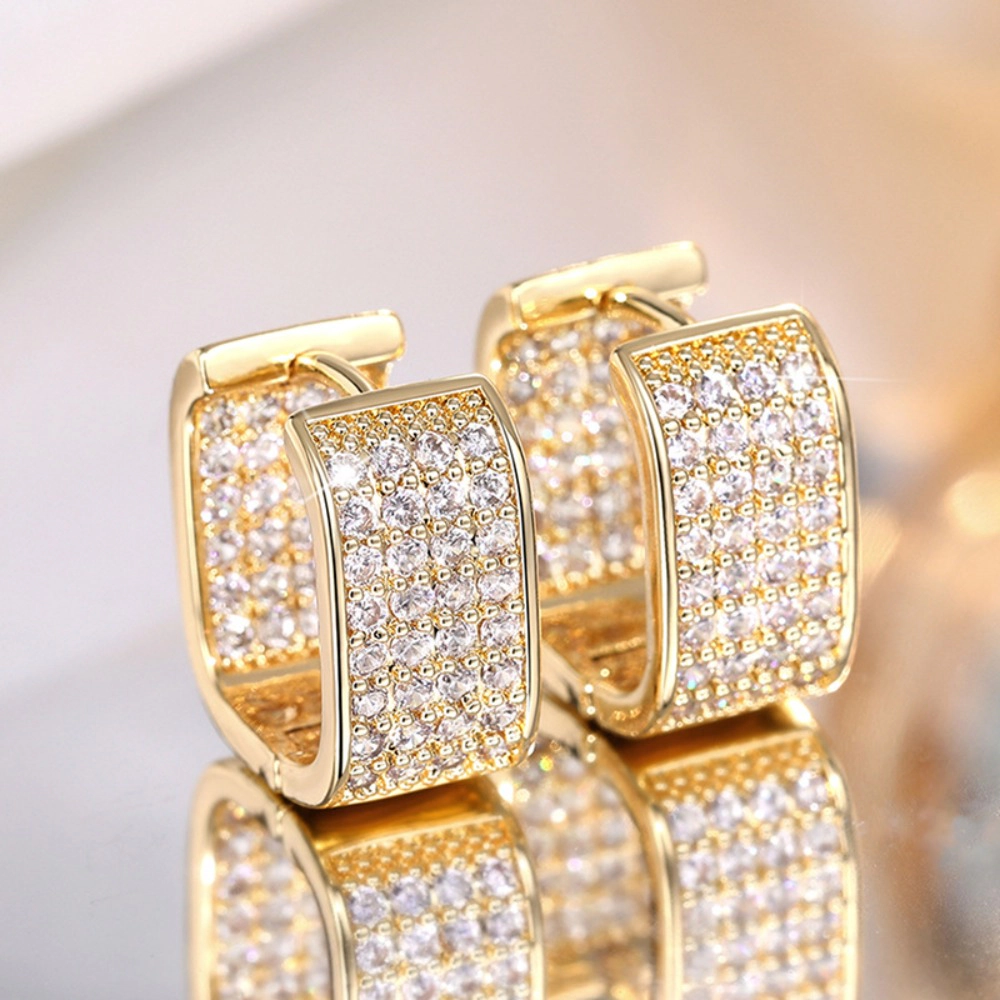 Luxury Paved Cubic Zirconia Hoop Earrings for Women