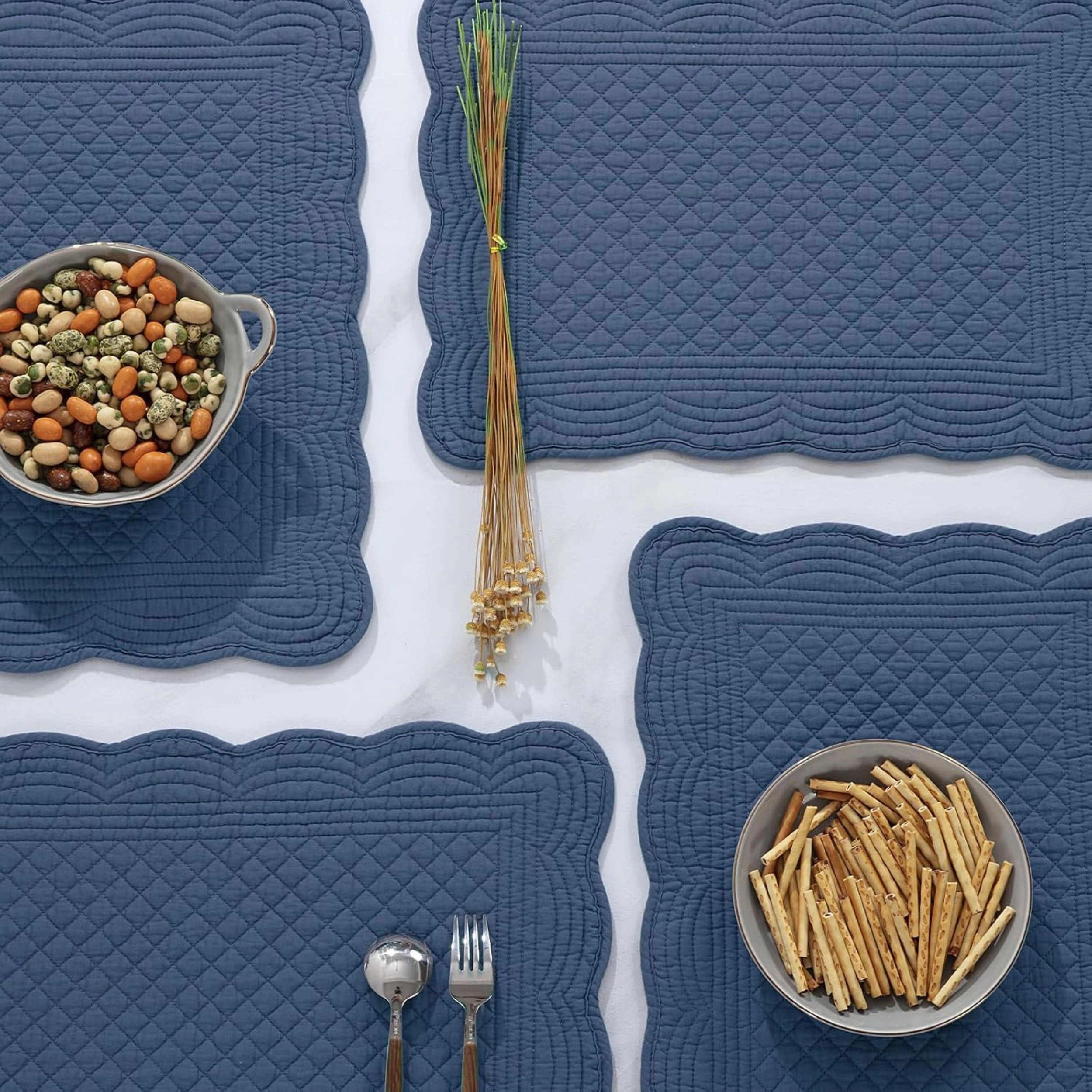 Stock Preferred Pack of 6 Cotton Washable Rectangular Placemats 13x18 Inch