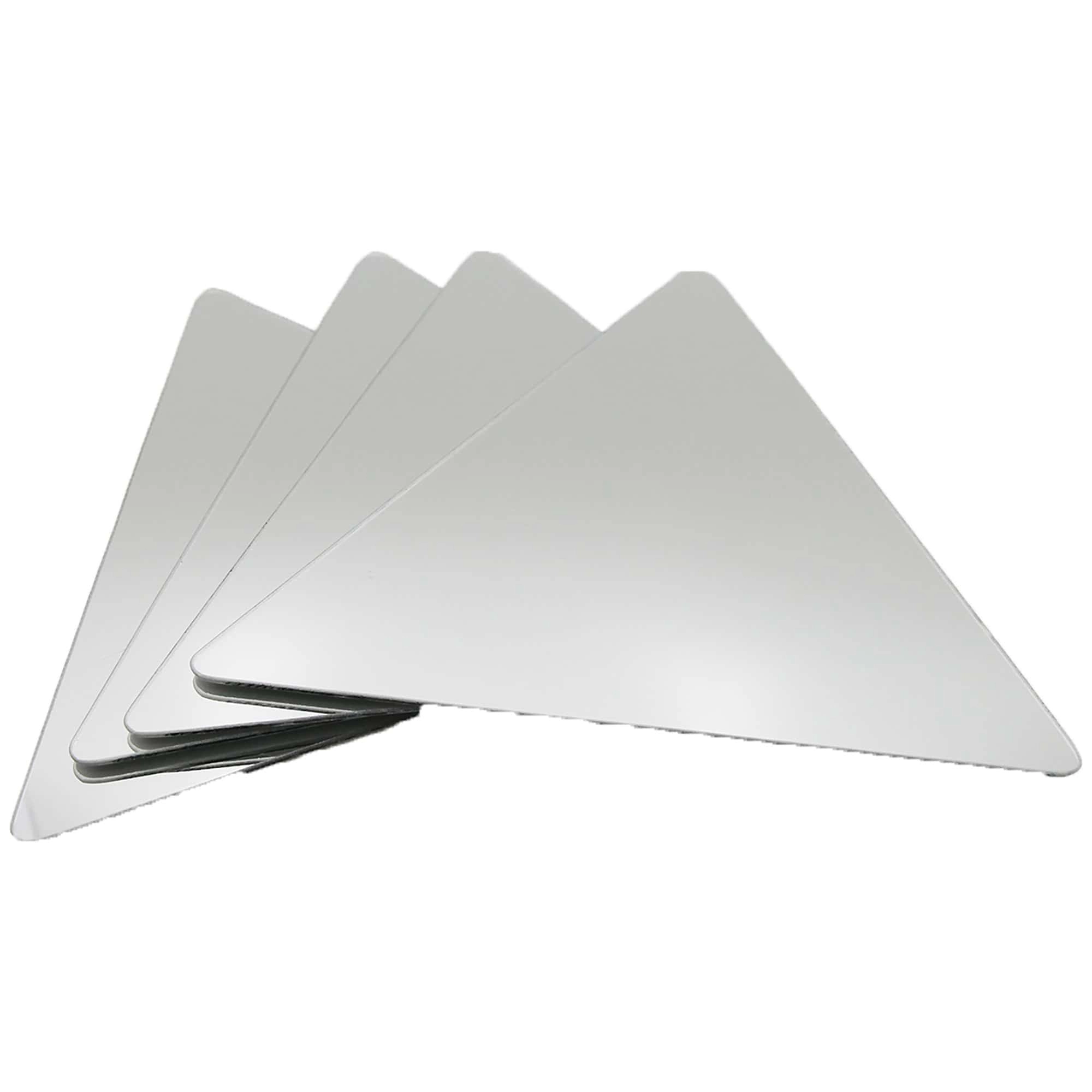 Evideco French Home Goods Set of 4 Frameless Glass Triangle Peel-and-Stick Mirrors