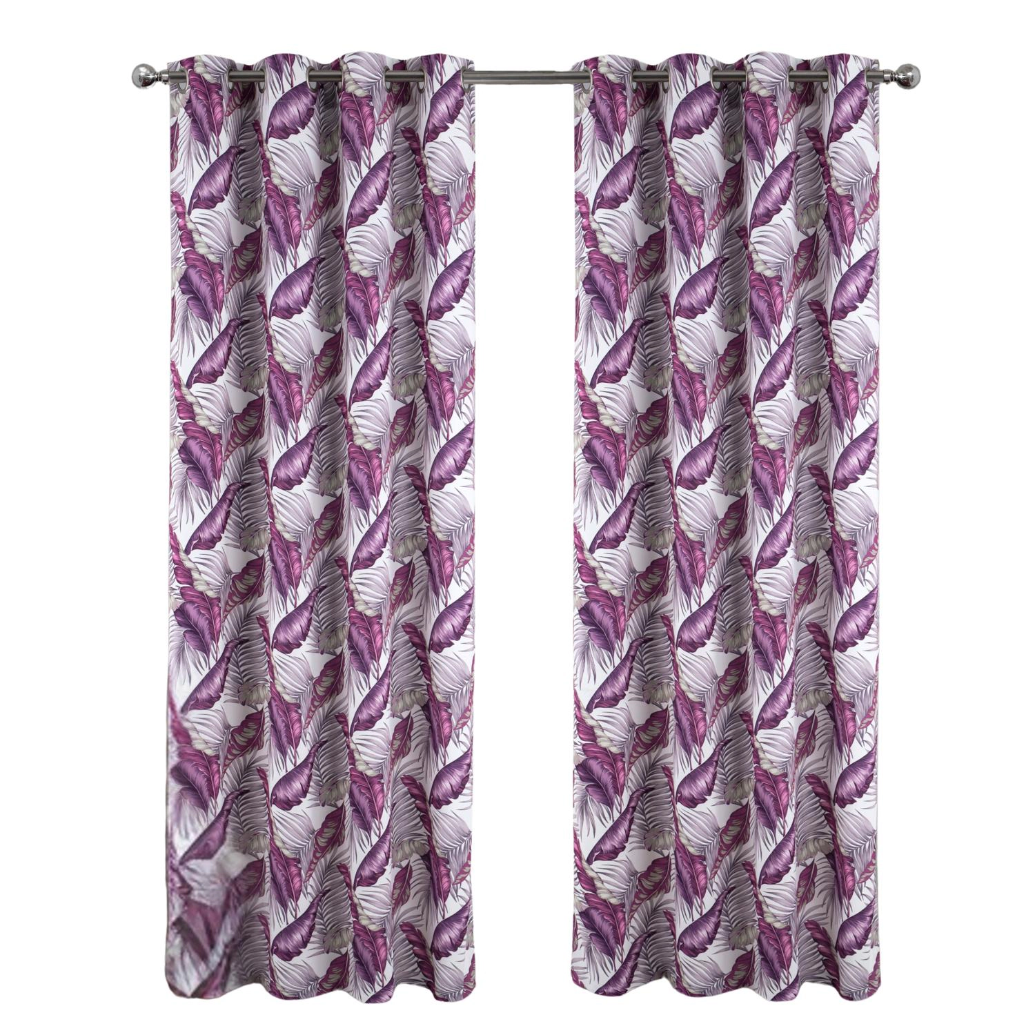 RT Designer Collection Brazil Printed Blackout Luxurious Decorative Grommet Curtain Panel 54" x 90" Lilac