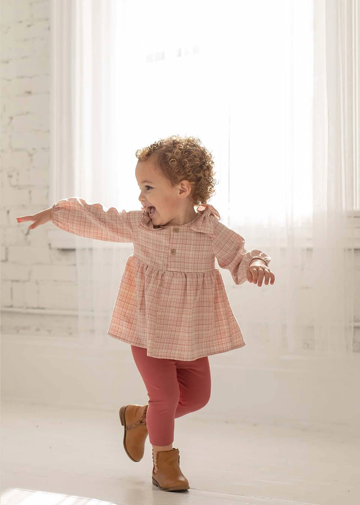 Mabel and Honey Juniper Woven & Knit 2-Piece Set, Autumn Red