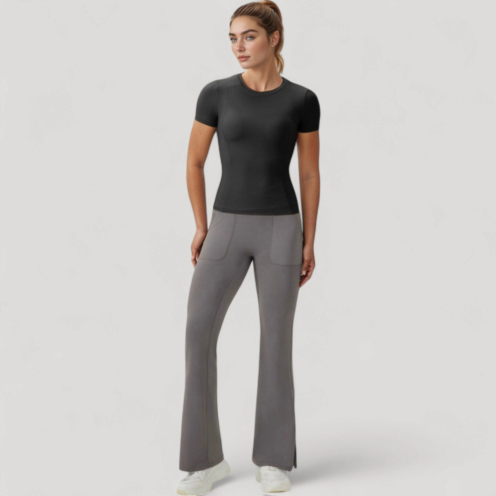 Anna-Kaci Women's Short Sleeve Performance Tee with Crew Neck and Slim Fit Stretch Fabric