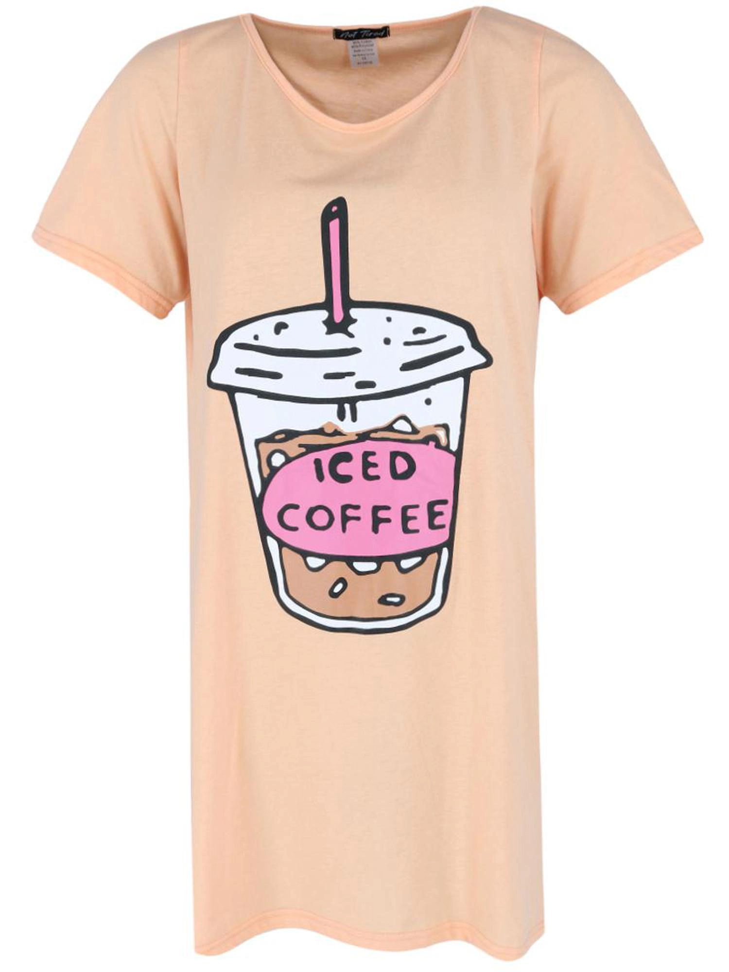Not Tired Women's Plus Size Iced Coffee Short Sleeve Night Shirt