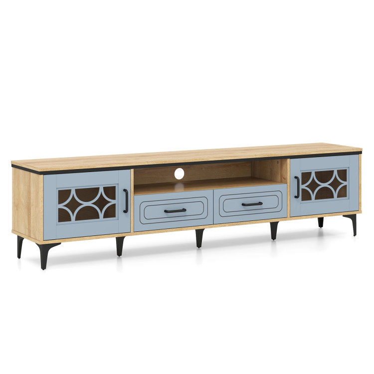 Hivvago Farmhouse Tv Stand For Tvs Up To 80 Inch With 2 Drawers
