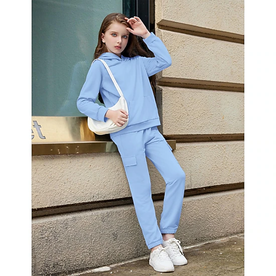 Arshiner Girls Tracksuits Fall Piece Outfits Long Sleeve Pullover Hoodies And Sweatpants