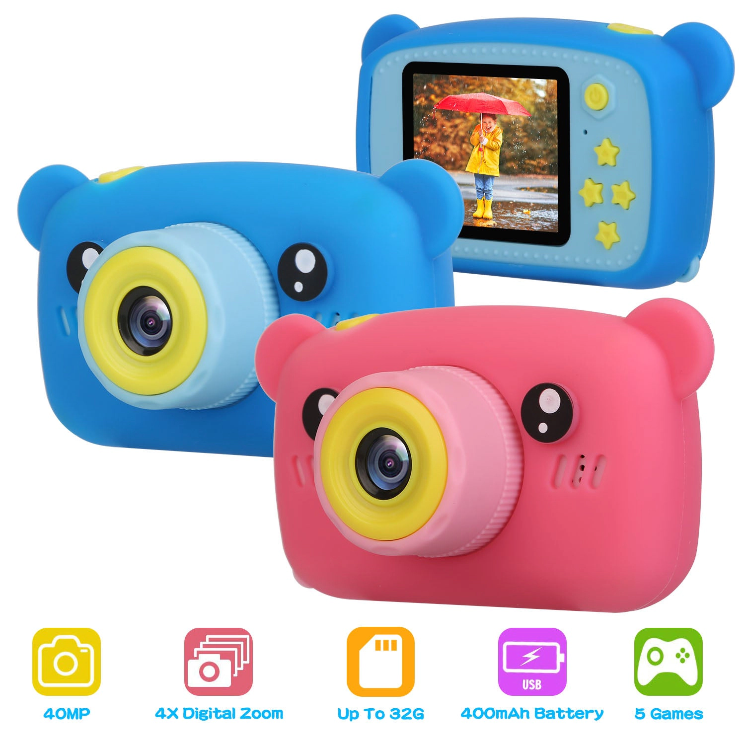 GBruno 2-in-1 Kids Digital Camera With 32GB Card