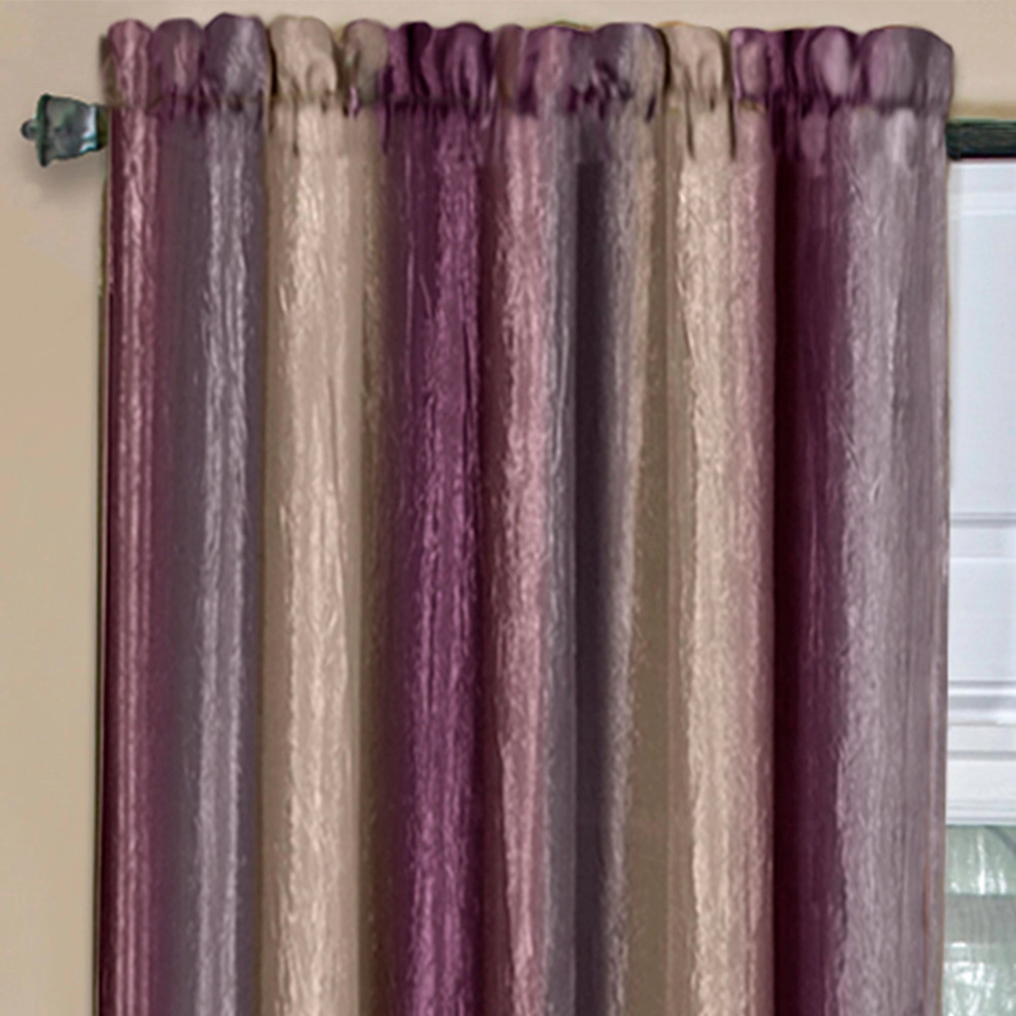 GoodGram Ombre Crushed Satin Sheer Single Window Curtains & Valances