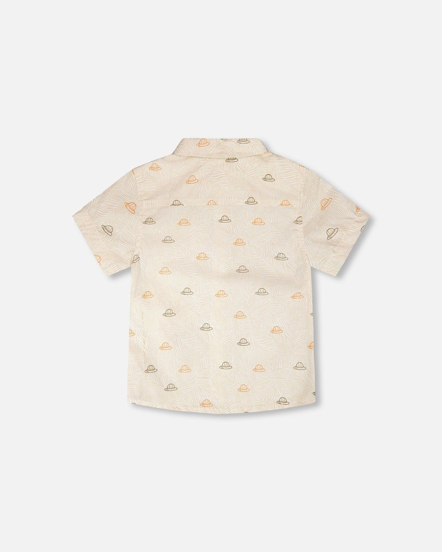 Deux par Boys Poplin Shirt Safari Print