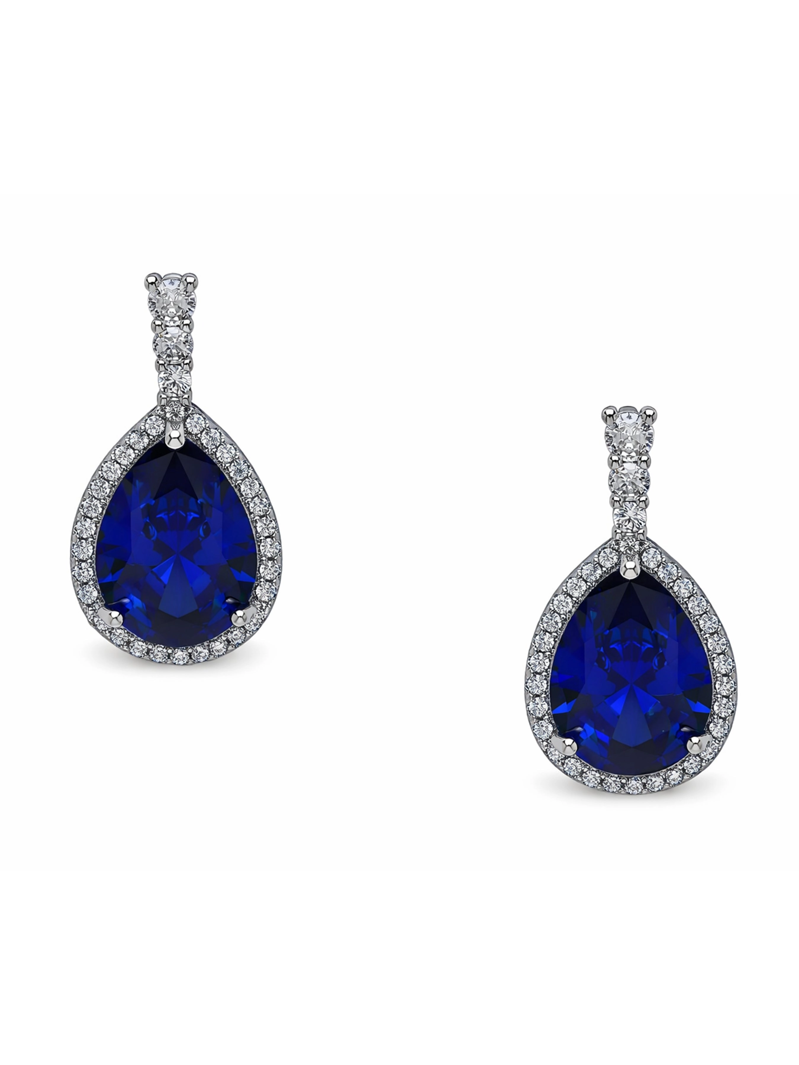 AGP PARIS Womens Halo Teardrop Sparkle Drop Earrings