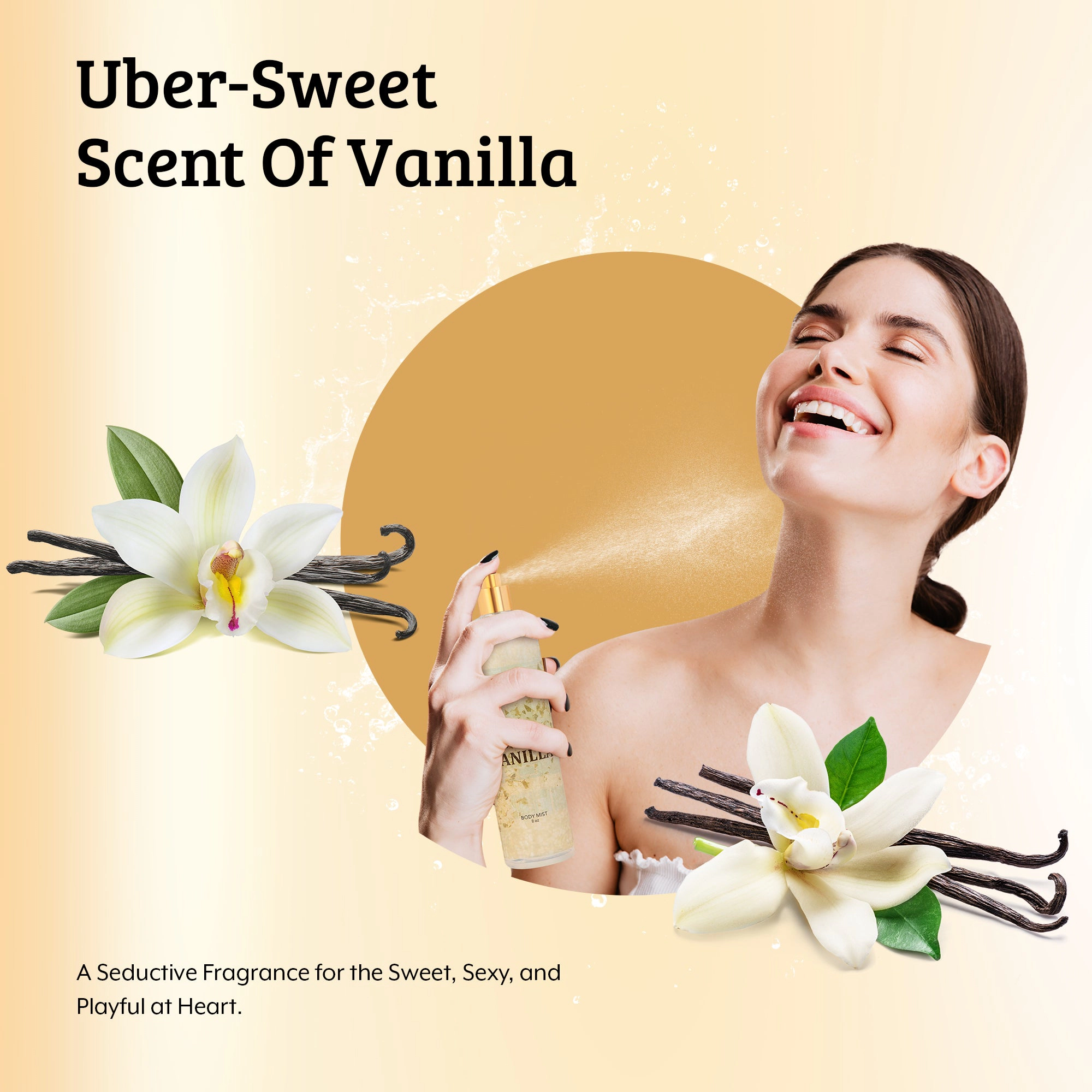 Freida & Joe Warm Vanilla Fine Fragrance Body Mist In 8oz Spray Bottle
