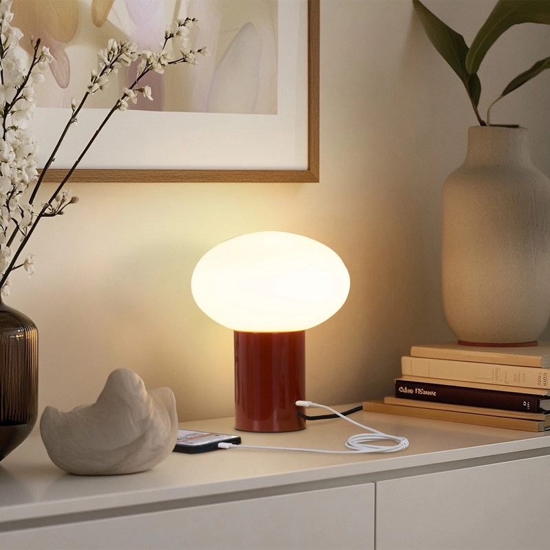 Brightech Ivy Glass Wood Desk Lamp