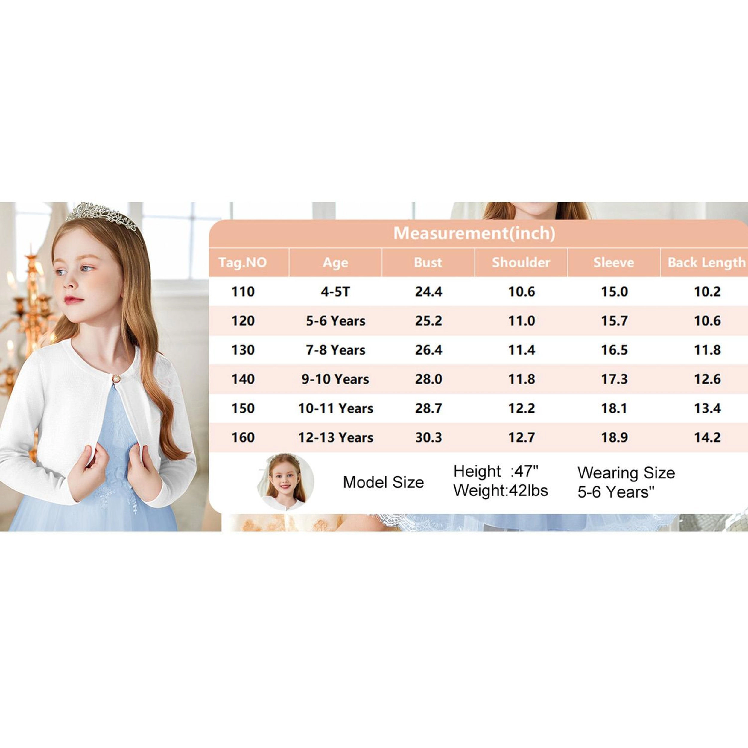 Arshiner Girls Open Front Shrug Cardigan Kids Children Knit Long Sleeve Bolero With Button Closure