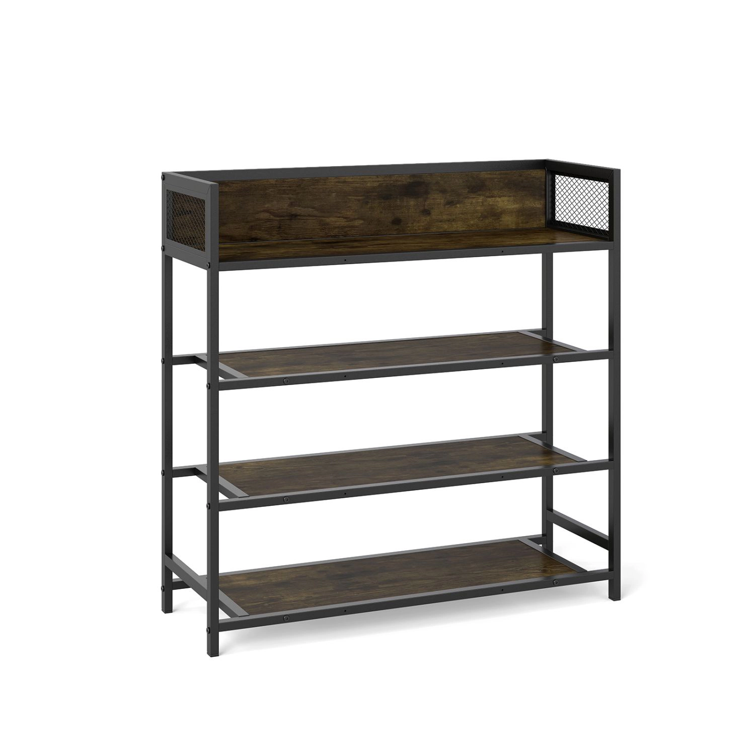 SlickBlue 4-Tier Shoe Storage Rack with Metal Frame and Shelves