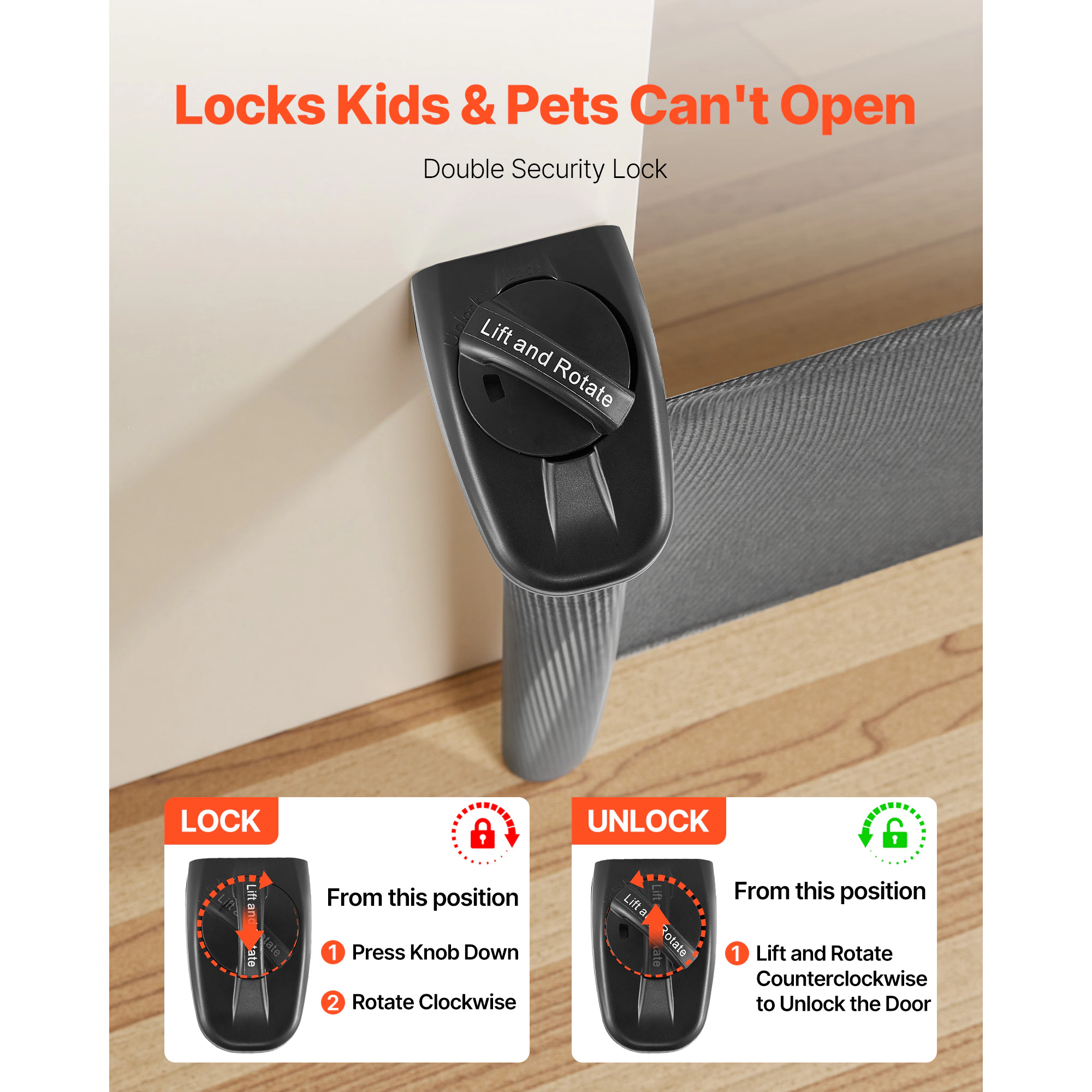 HONGGE Retractable Baby Gate Extends to with Security Lock Easy Use Walk Through Without Tripping Mesh Dog for