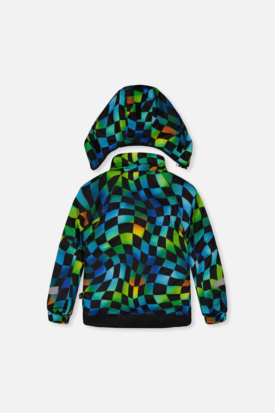Deux par Boys Checkerboard Print Two Piece Play Snowsuit with Hooded Jacket and Snow Pants