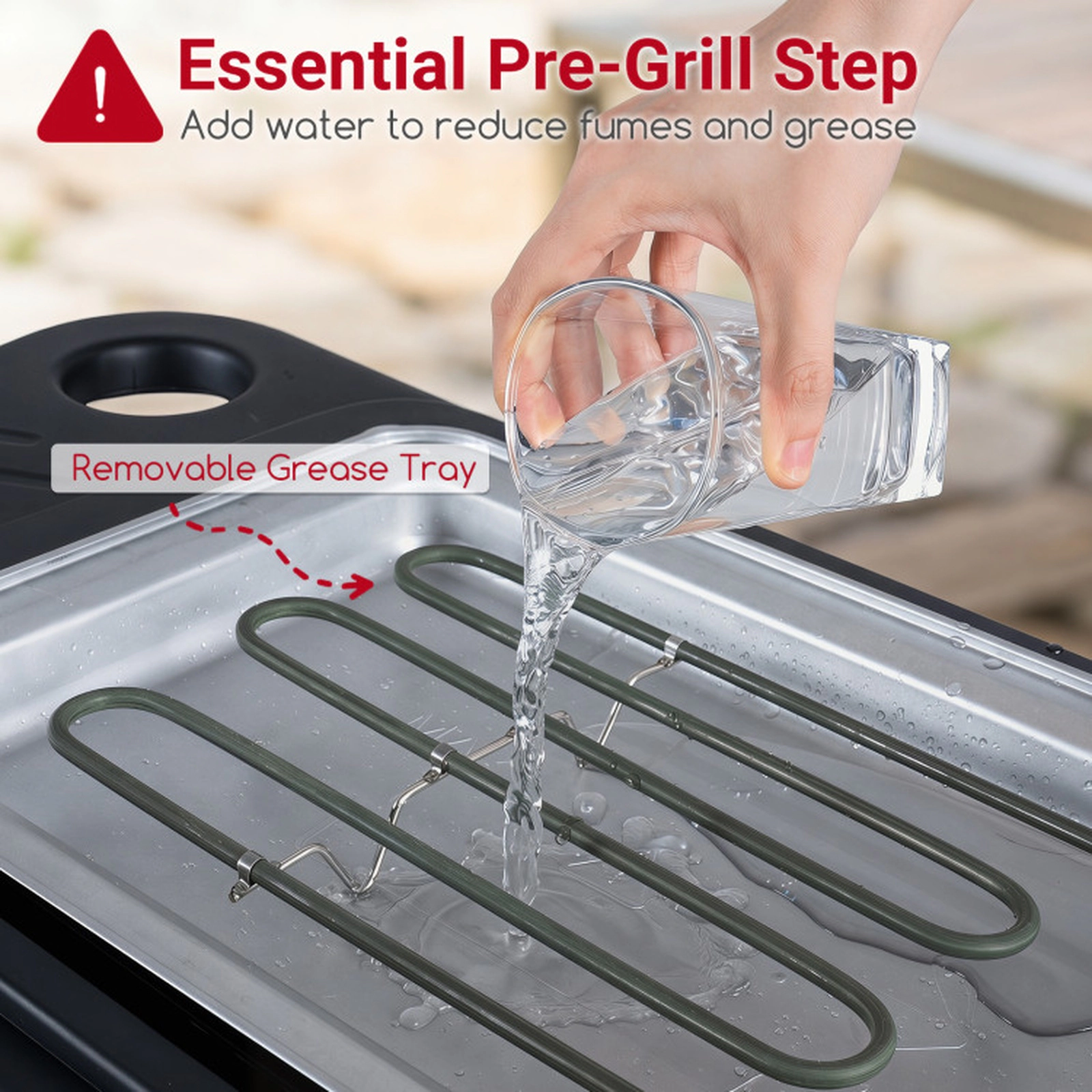 SUGIFT 1500W 2-in-1 Electric Grill and Griddle with Detachable Stand
