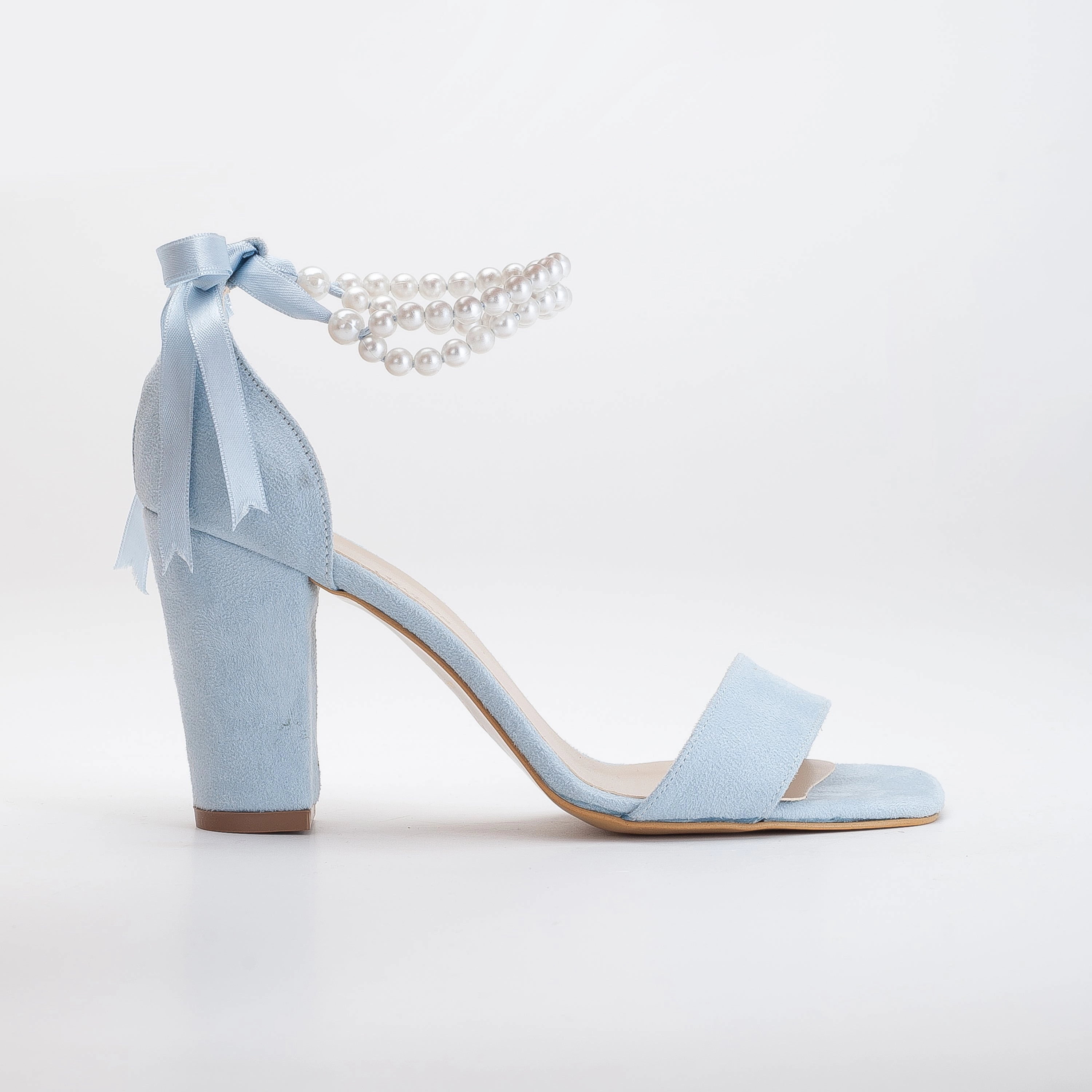 Forever & Always Womens Melissa Block Heels Sandals with Pearls