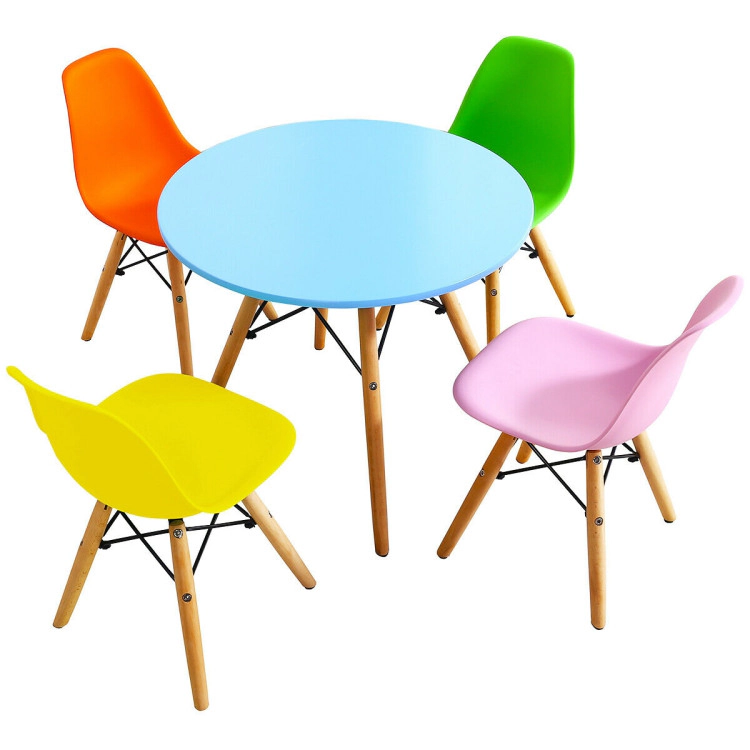 Hivvago 5 Pieces Kids Mid-Century Modern Table Chairs Set