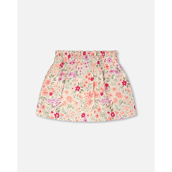 Deux par Deux Girls Muslin Skort Printed Flowers