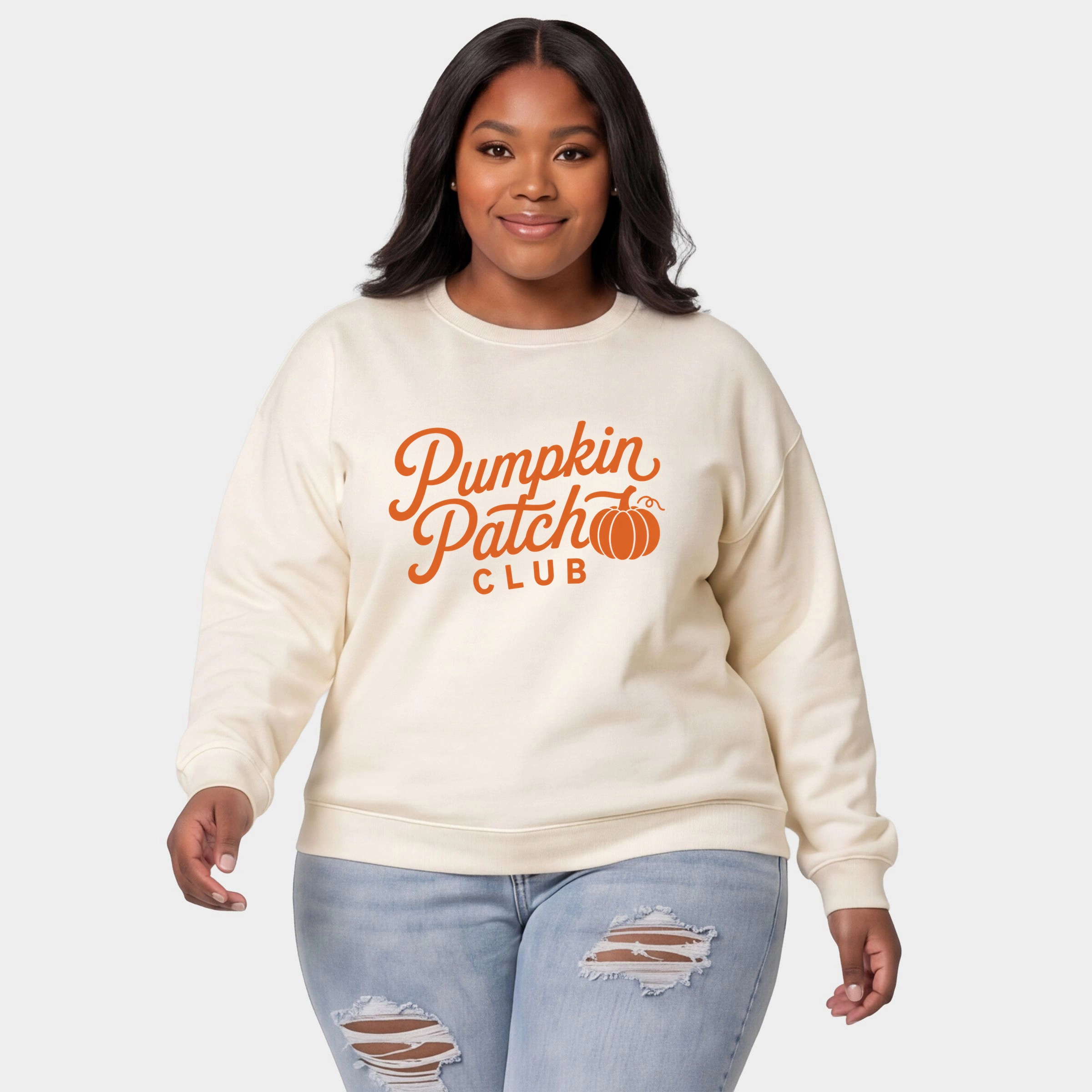 Simply Sage Market - Women's Plus Sized Graphic Sweatshirt Pumpkin Patch Club Cursive