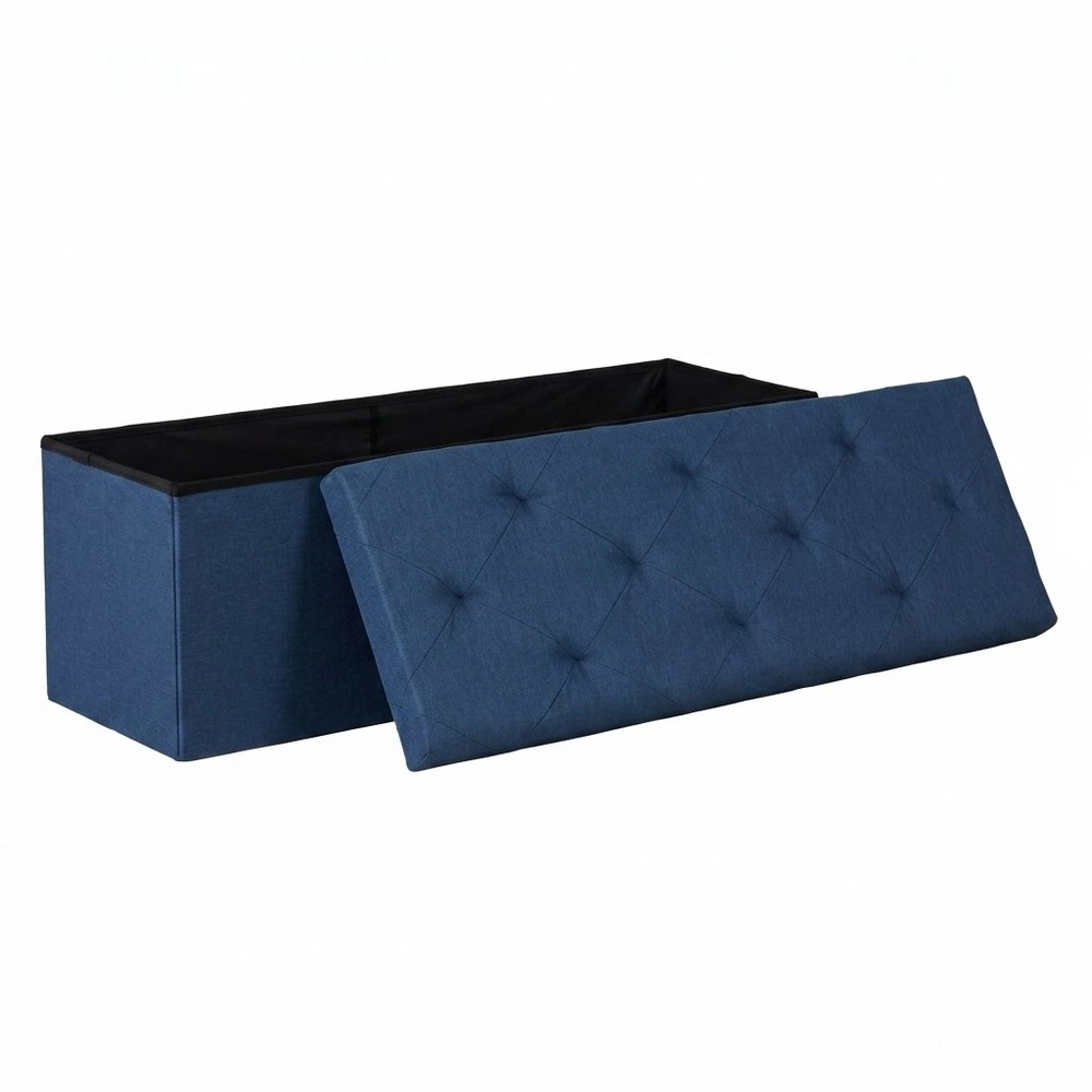 Rocky Peak Living Unisex Folding Storage Ottoman Bench 43-Inch
