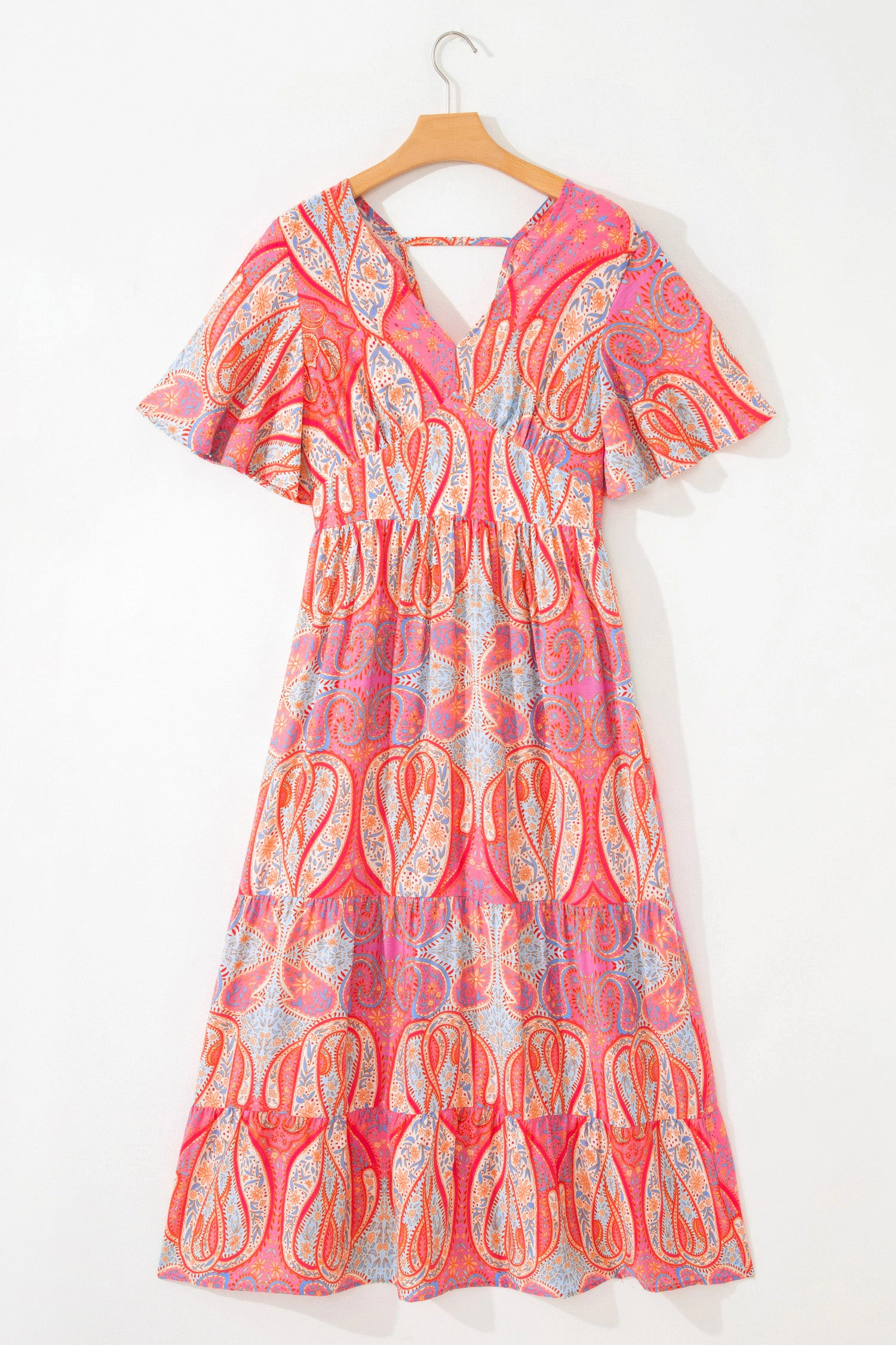Threaded Pear Womens Luz Sleeve Boho Maxi Dress