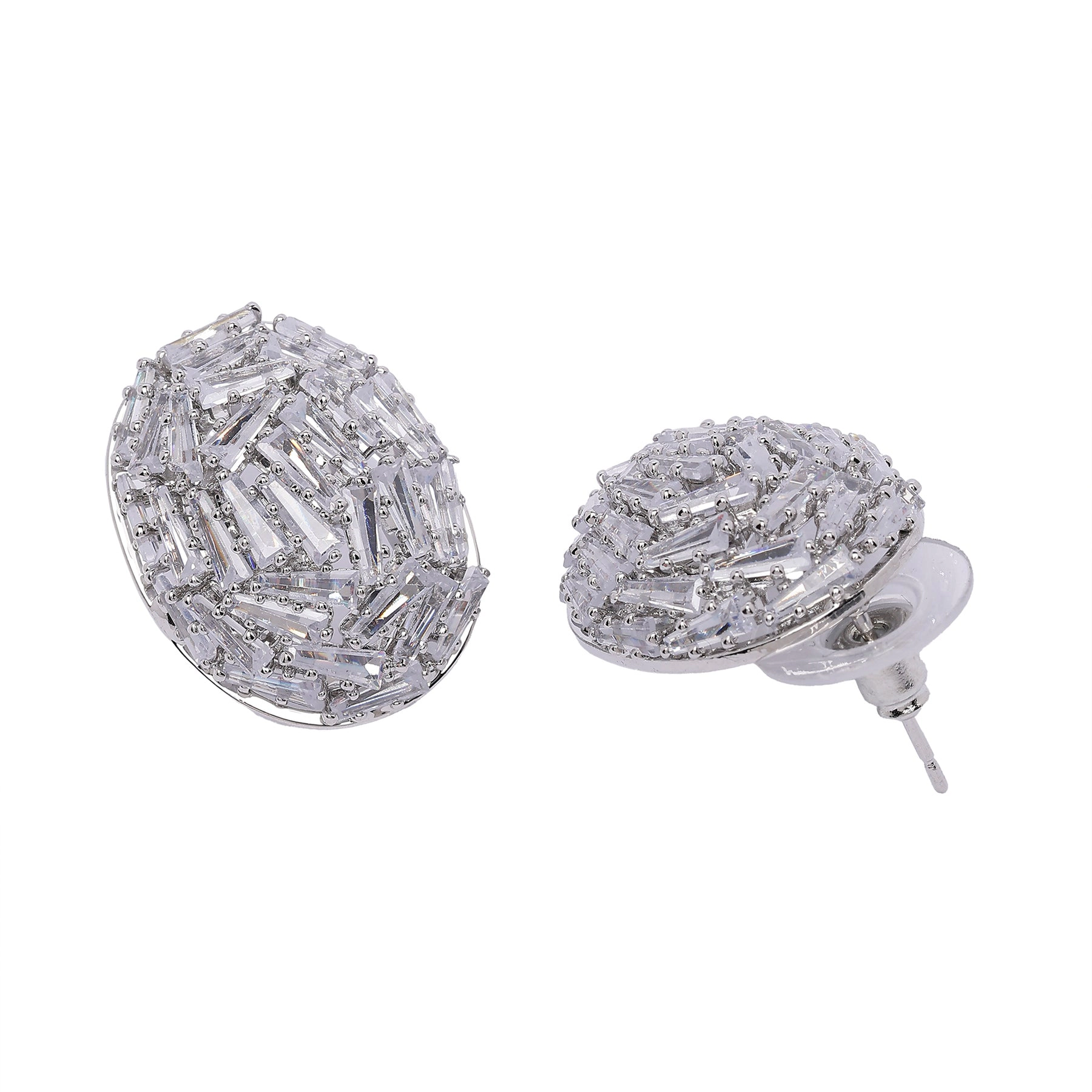 AGP PARIS Womens Baguette Stud Earrings