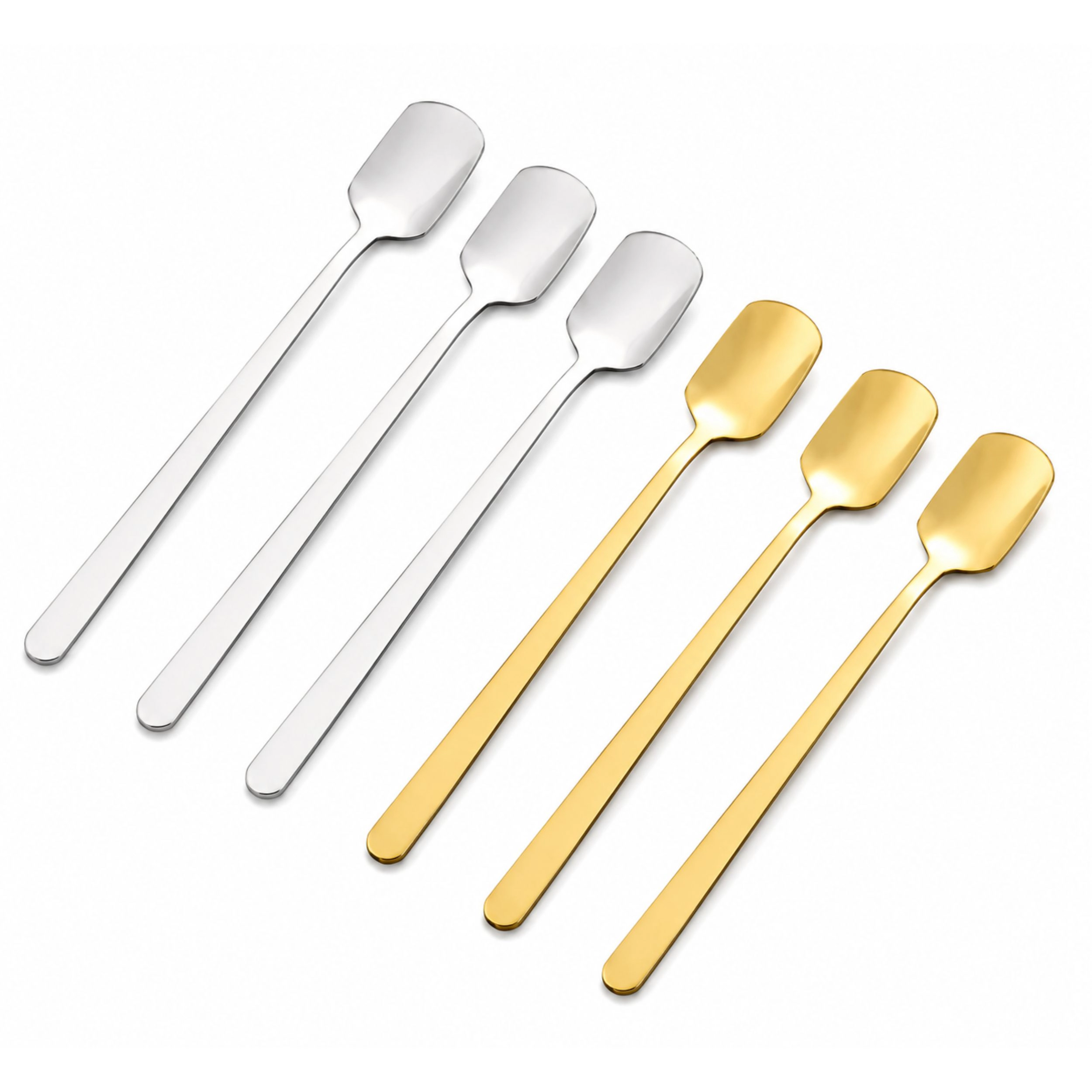 Home Collection Pack of 6, 5.7-Inch Stainless Steel Long Handle Iced Tea Coffee Spoons