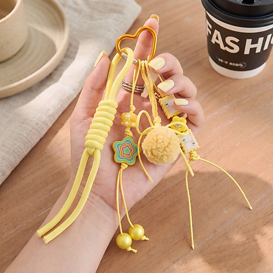 Alilang Womens Bag Charm with Hanging Strap and Decorative Accents
