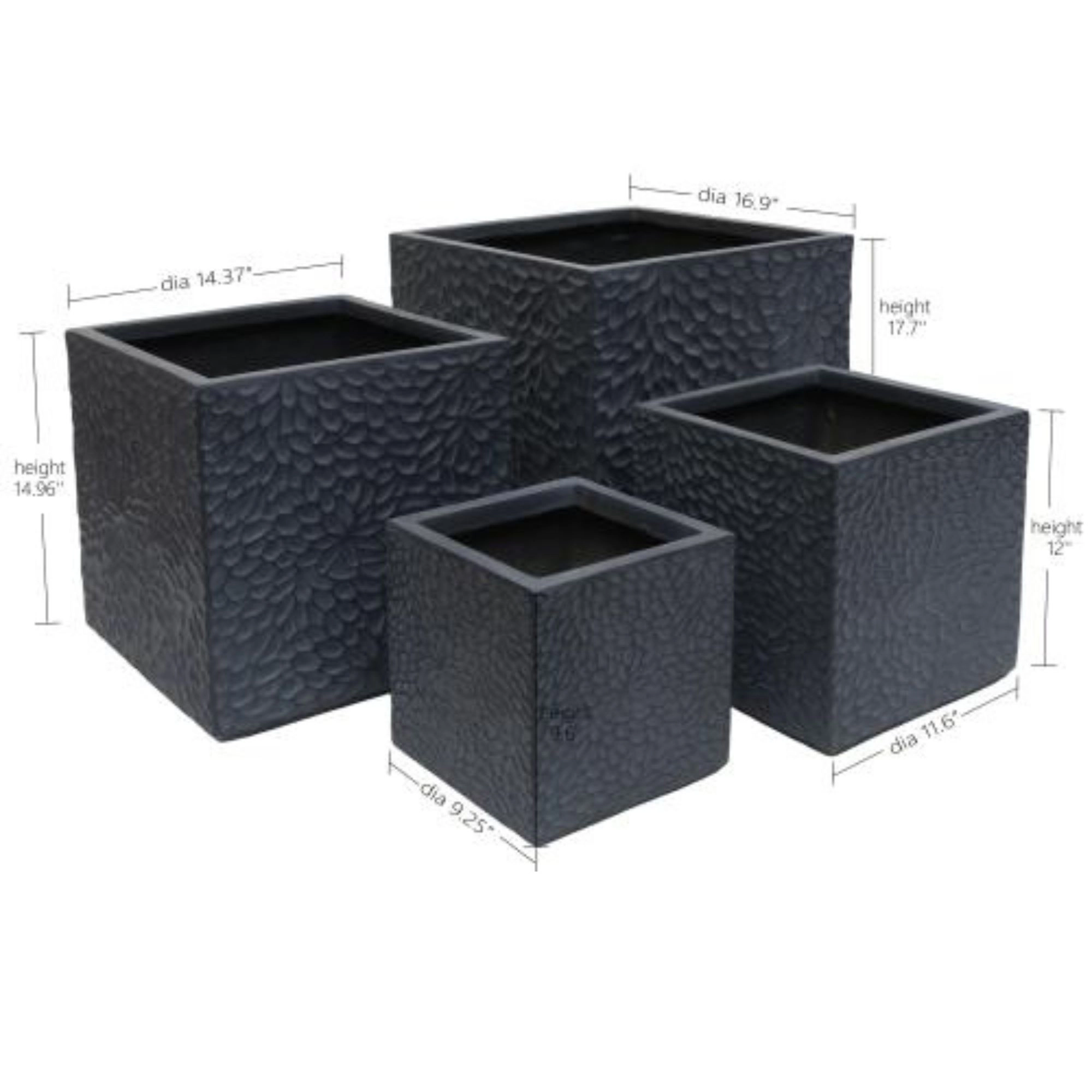 WOW PIONEER Large Round Decorative Planter for Trees Shrubs Flowers Herbs Patio Garden Outdoor