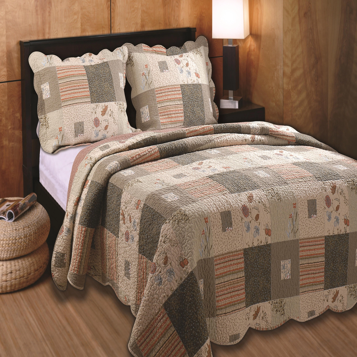 Greenland Home Fashion Sedona Quilt And Pillow Sham Set 3 Piece