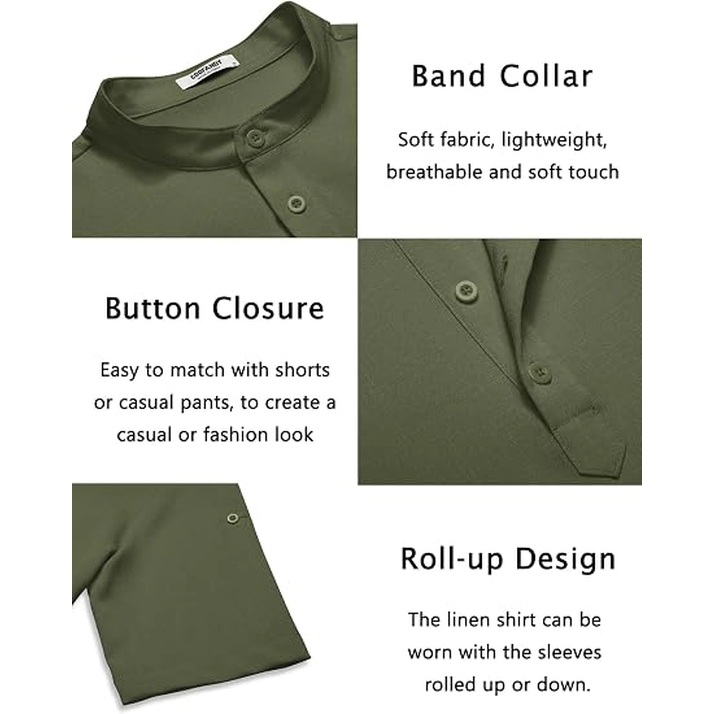 COOFANDY Men's Regular Fit Short Sleeve Henley Shirt